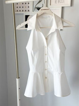 SIFIR KOL PEPLUM GÖMLEK
