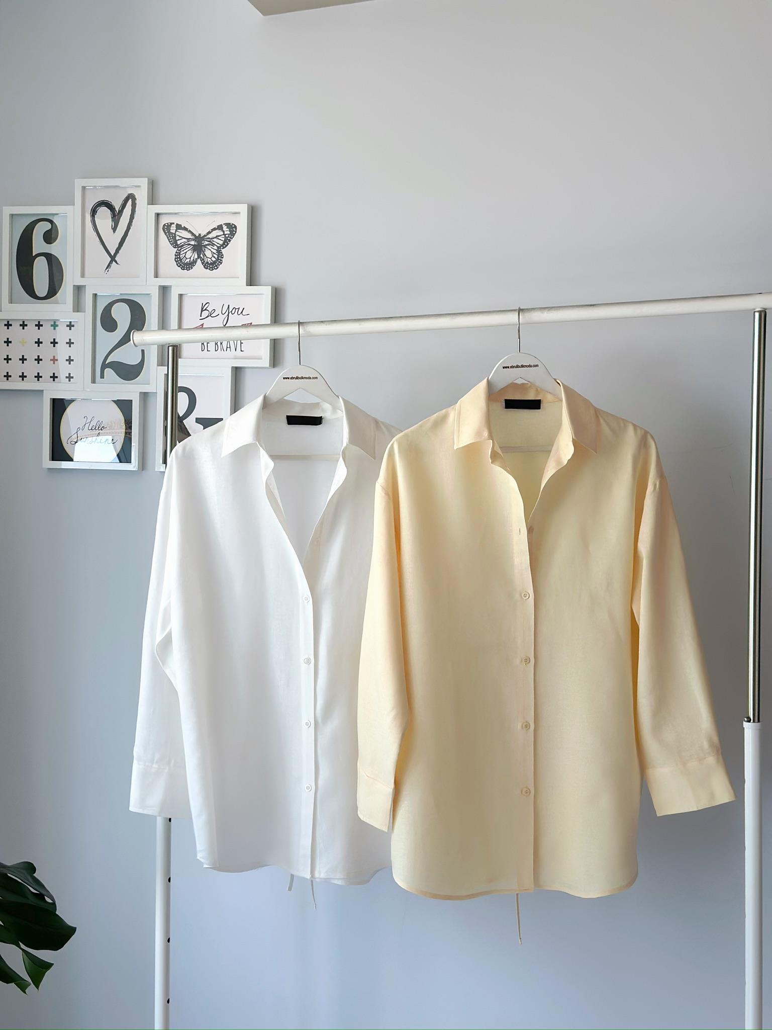 BAĞCIKLI KETEN GÖMLEK