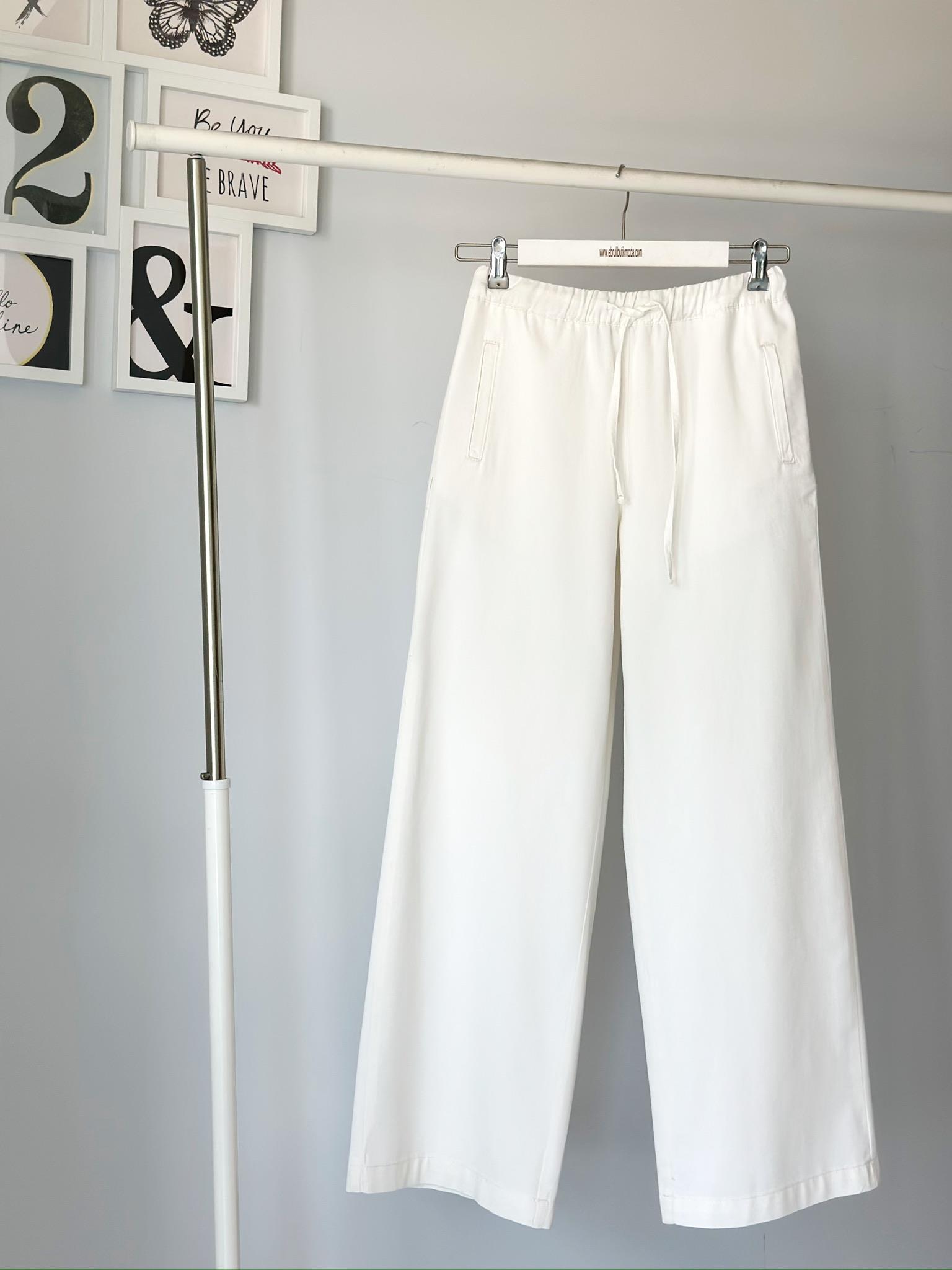 BEYAZ WİDE LEG PANTOLON