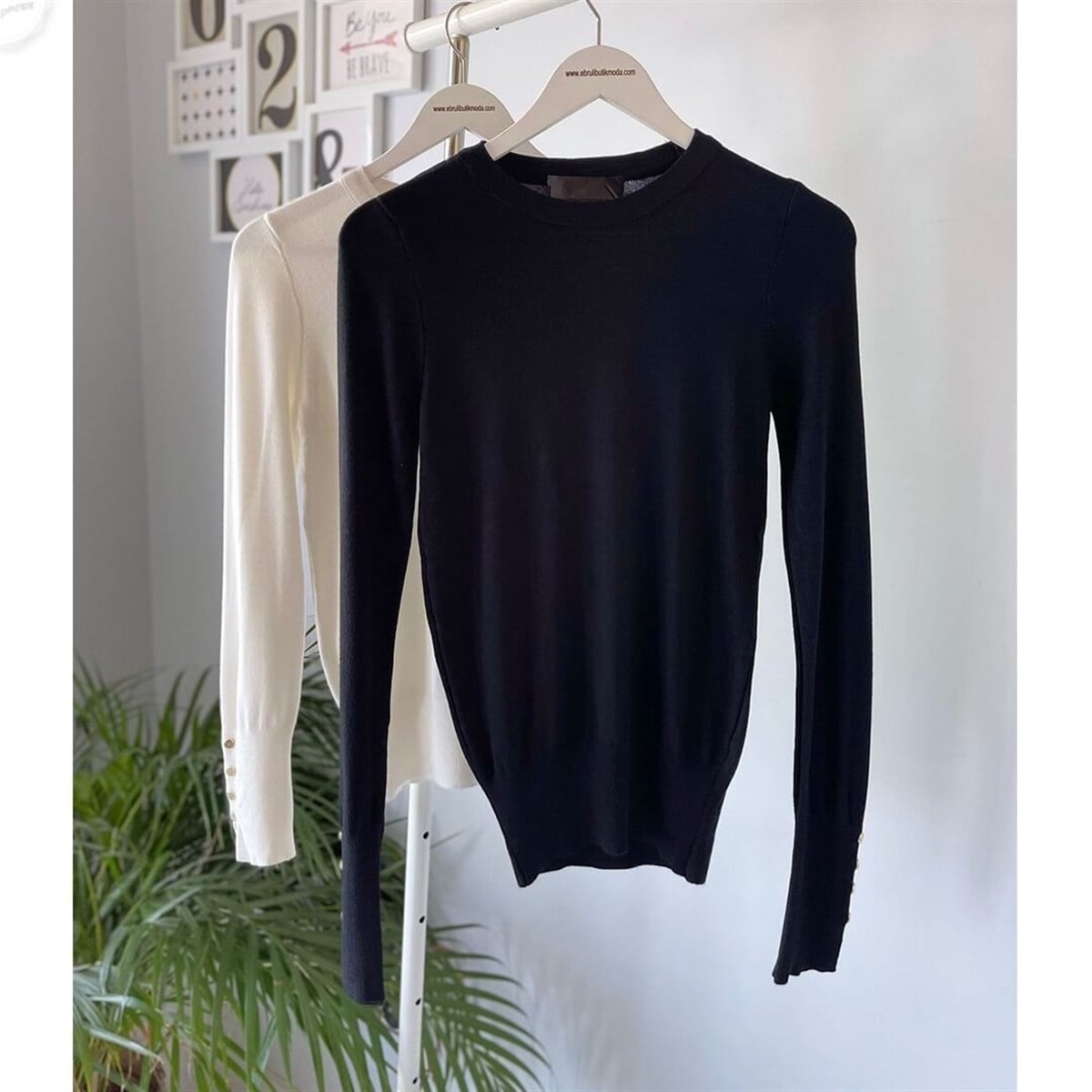 BİSİKLET YAKA KOLLARI DROPLU KAZAK