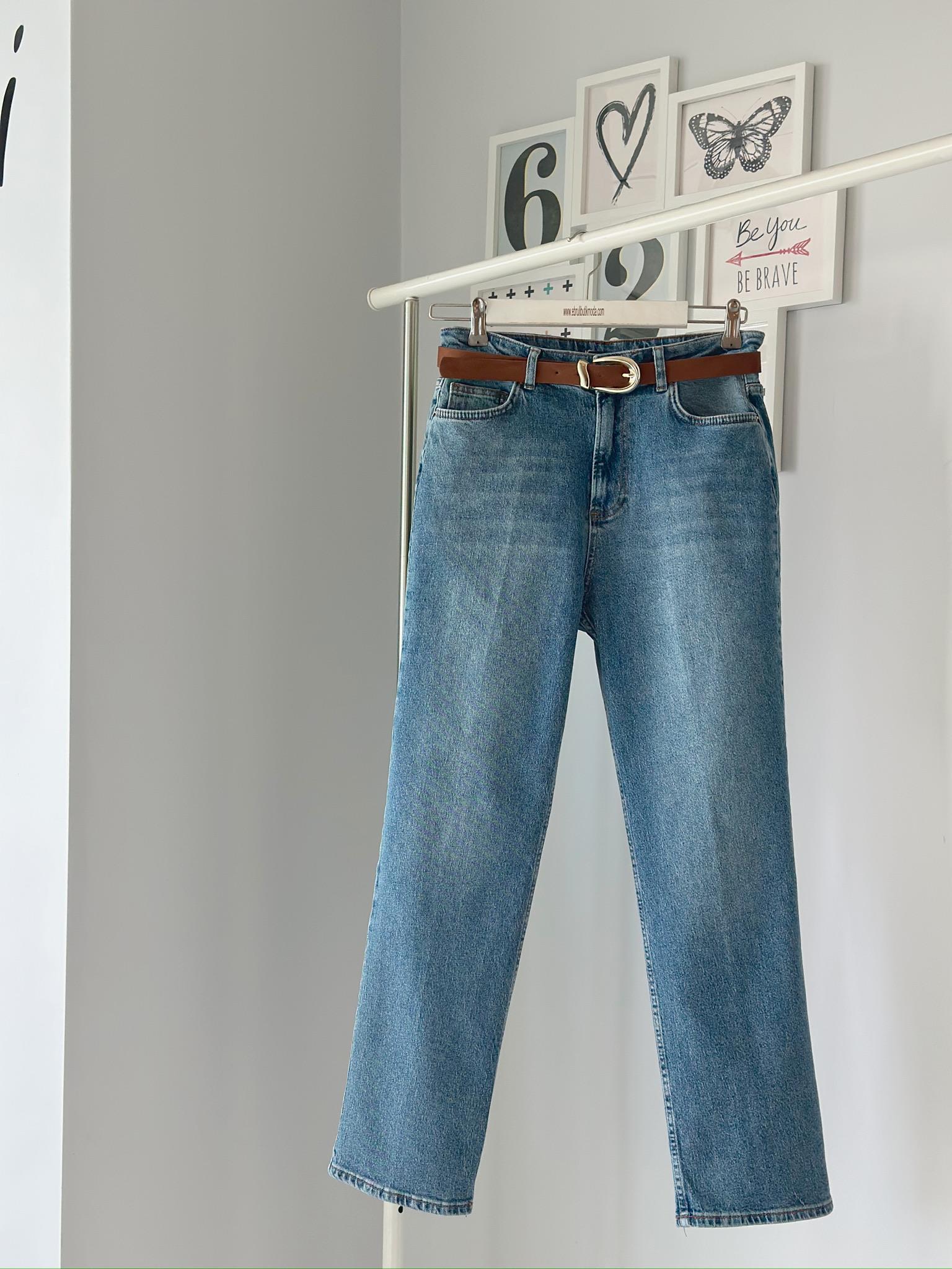 BLUE KEMERLİ MOM JEAN