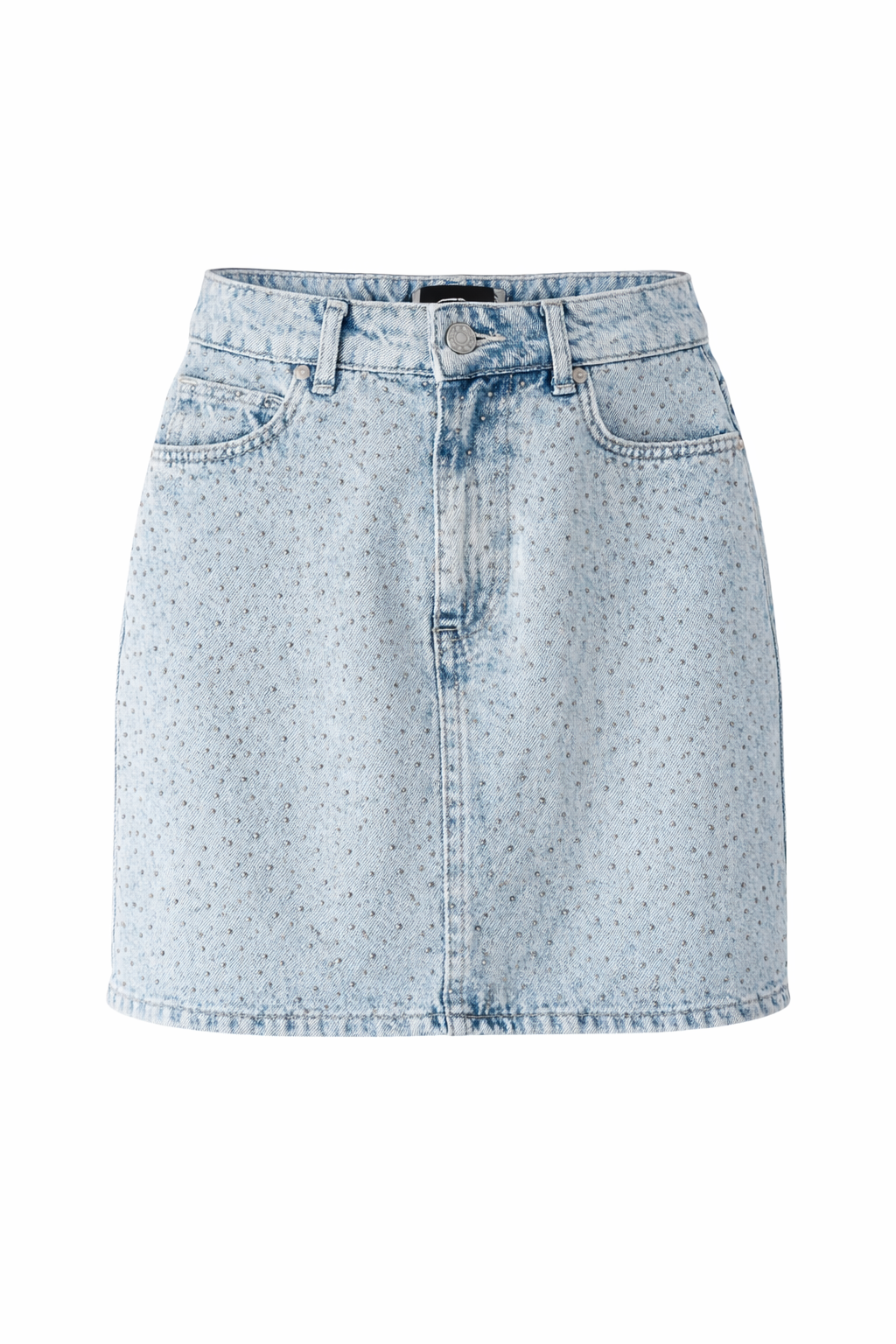 BUZ MAVİ TAŞLI DENIM ETEK