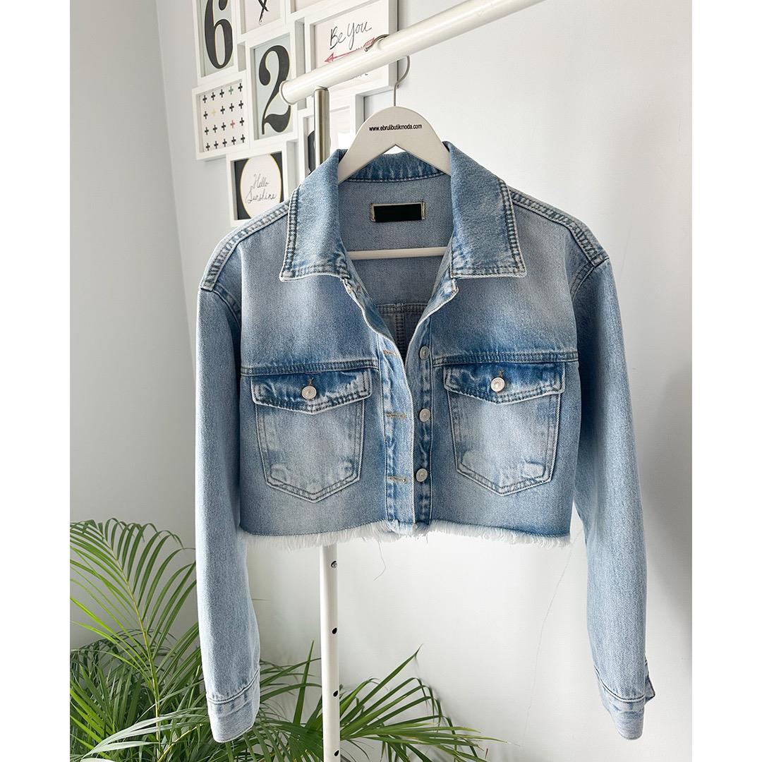 CEP DETAYLI DENIM CEKET