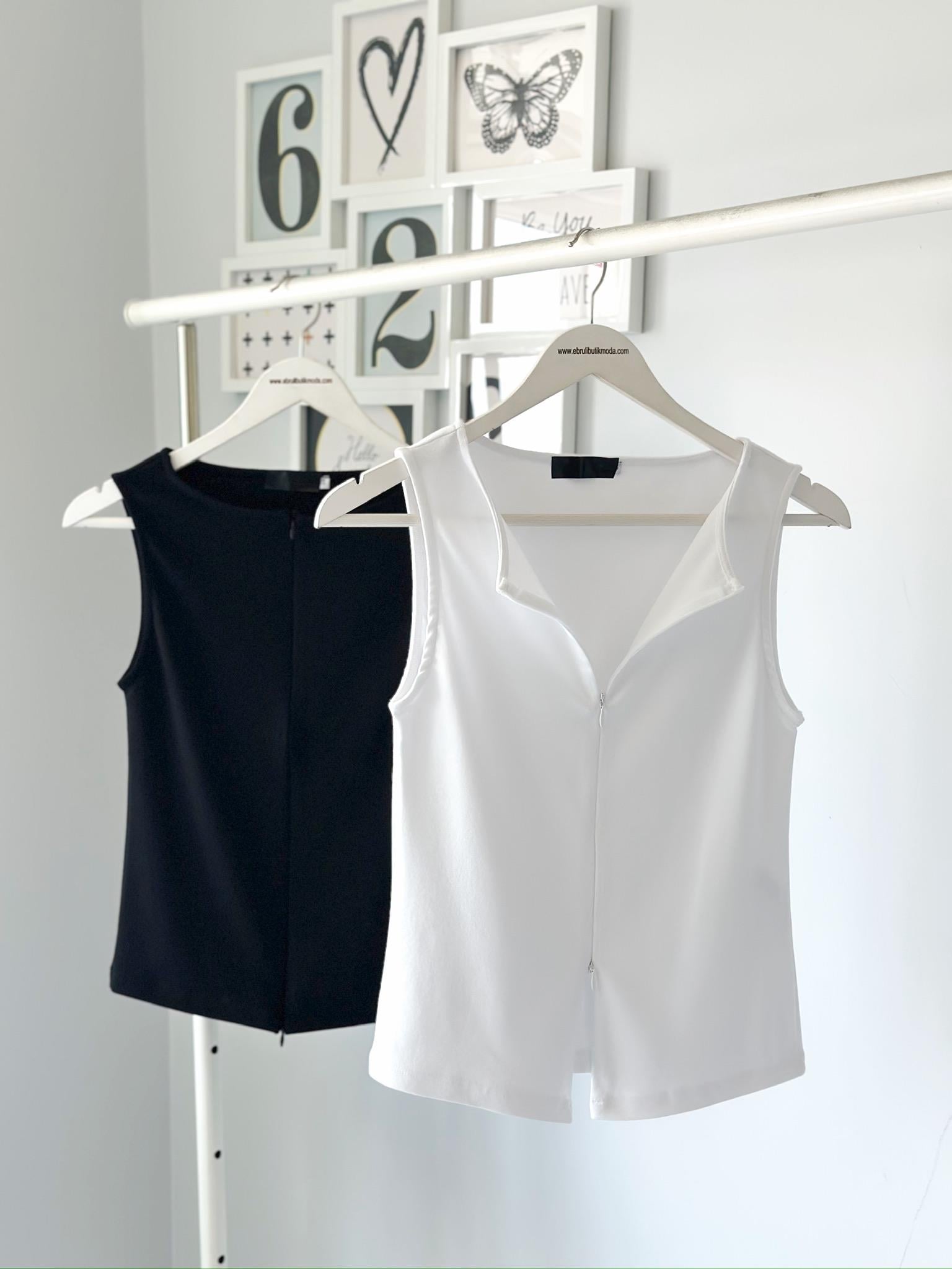 ÇİFT YÖNLÜ FERMUARLI BLUZ