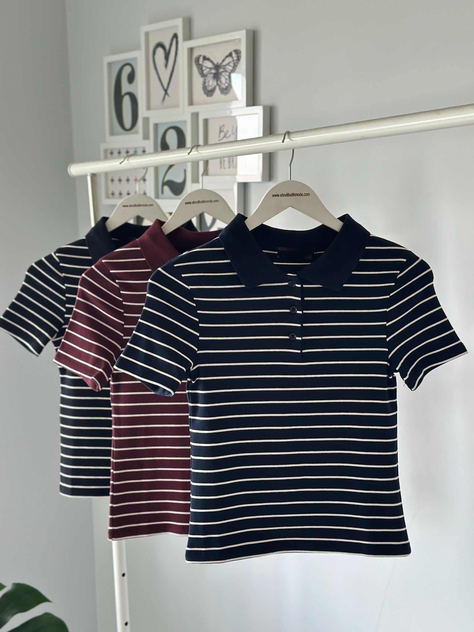 ÇİZGİLİ POLO YAKA PAMUK BODY