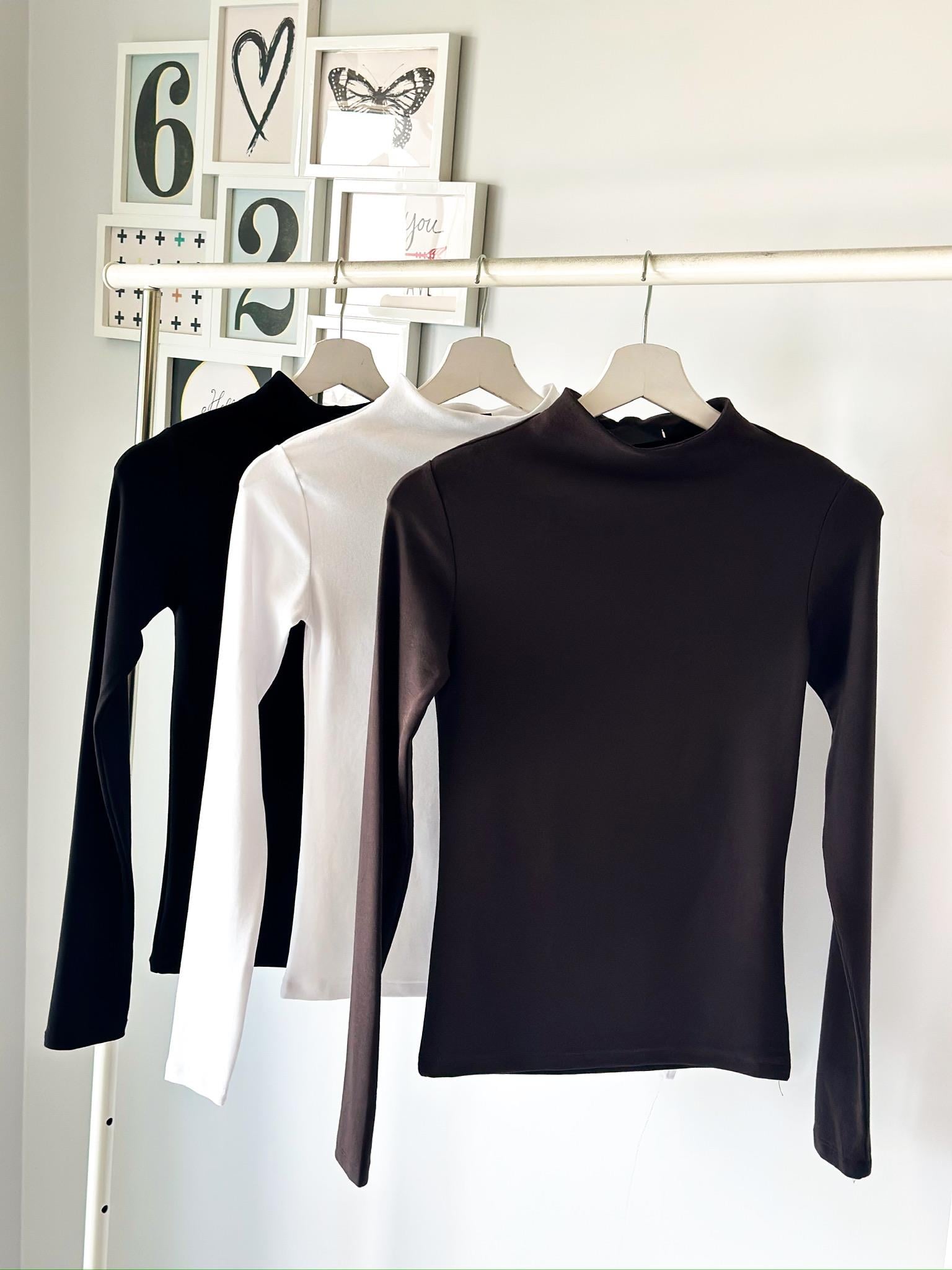 DİK YAKA UZUN KOL BLUZ