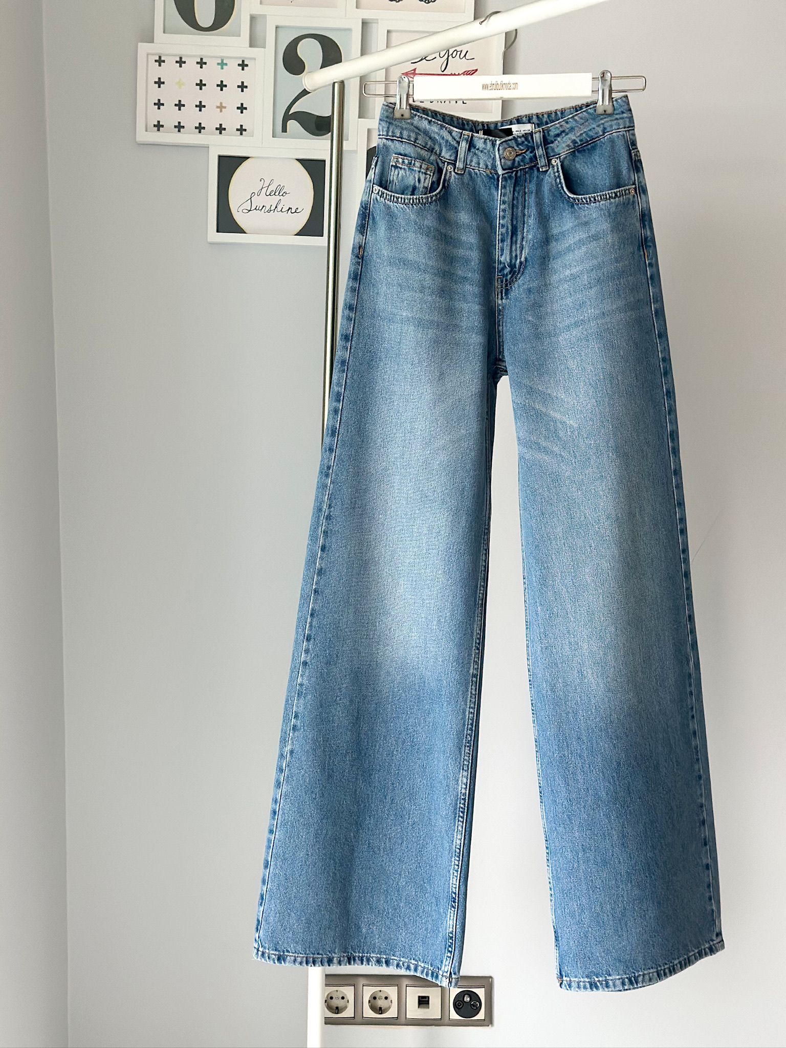 DÖKÜMLÜ WİDE LEG JEAN