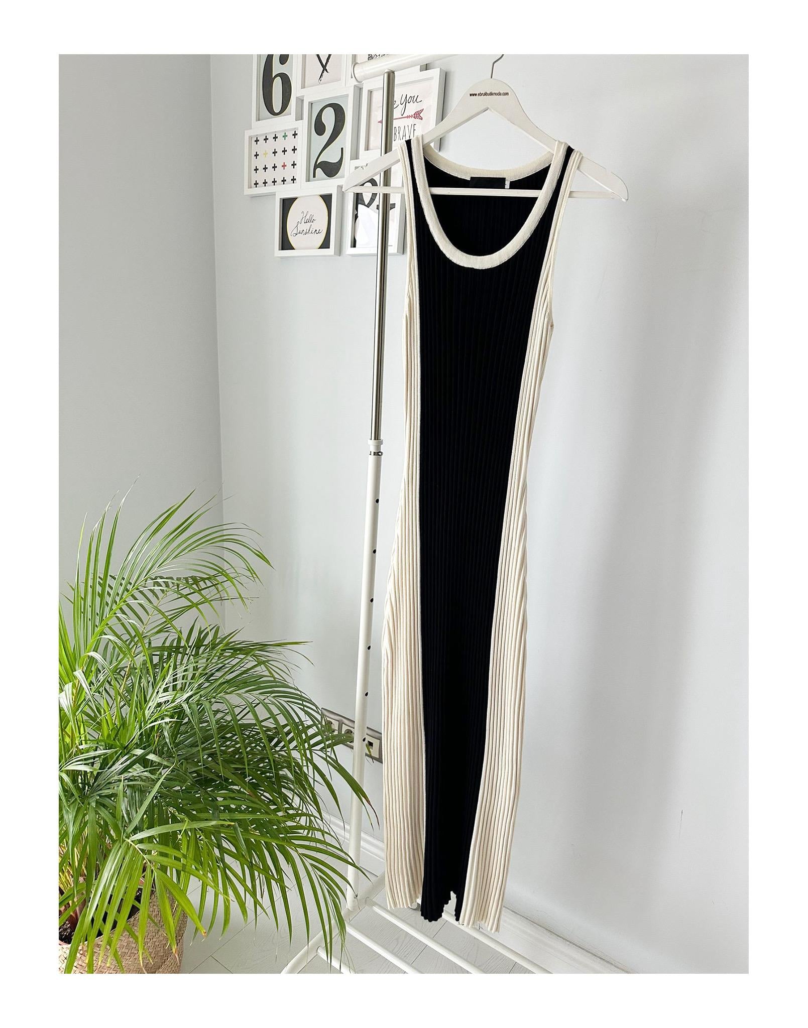 FİTİLLİ ŞERİTLİ TRİKO ELBİSE