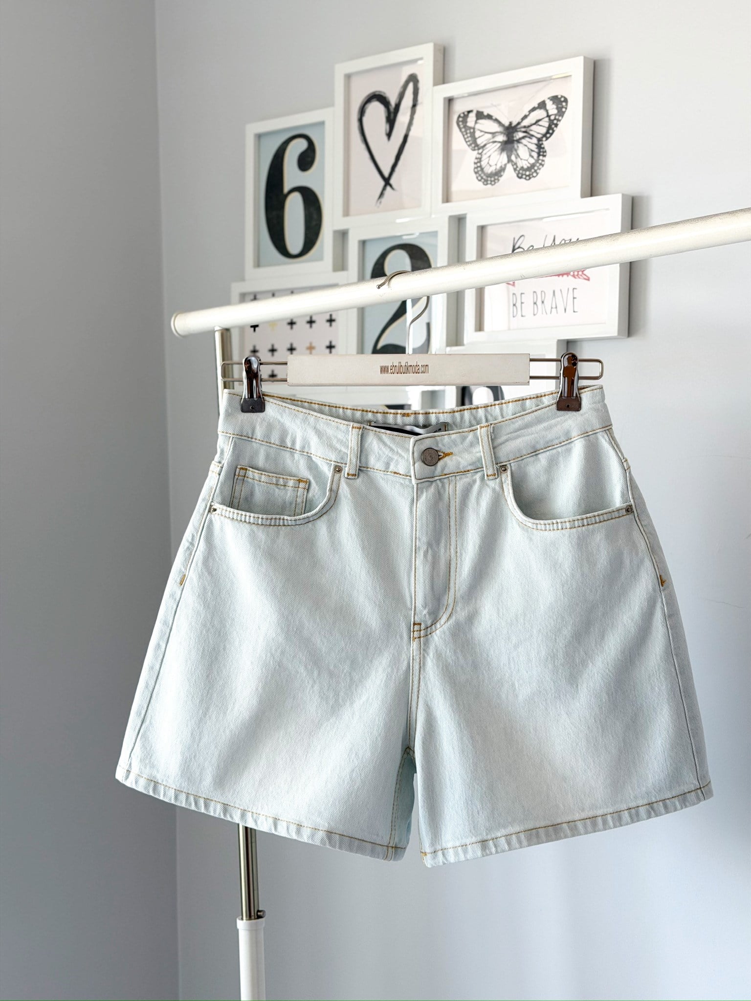 ICE BLUE DENIM ŞORT