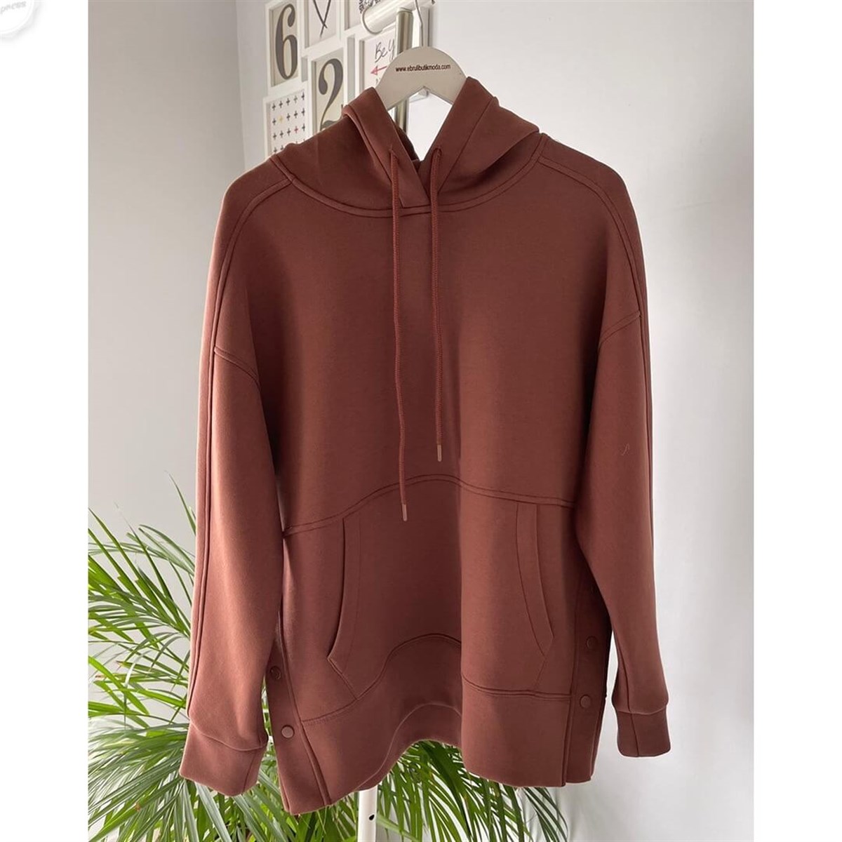 KAHVE ÇITÇITLI SWEATSHIRT