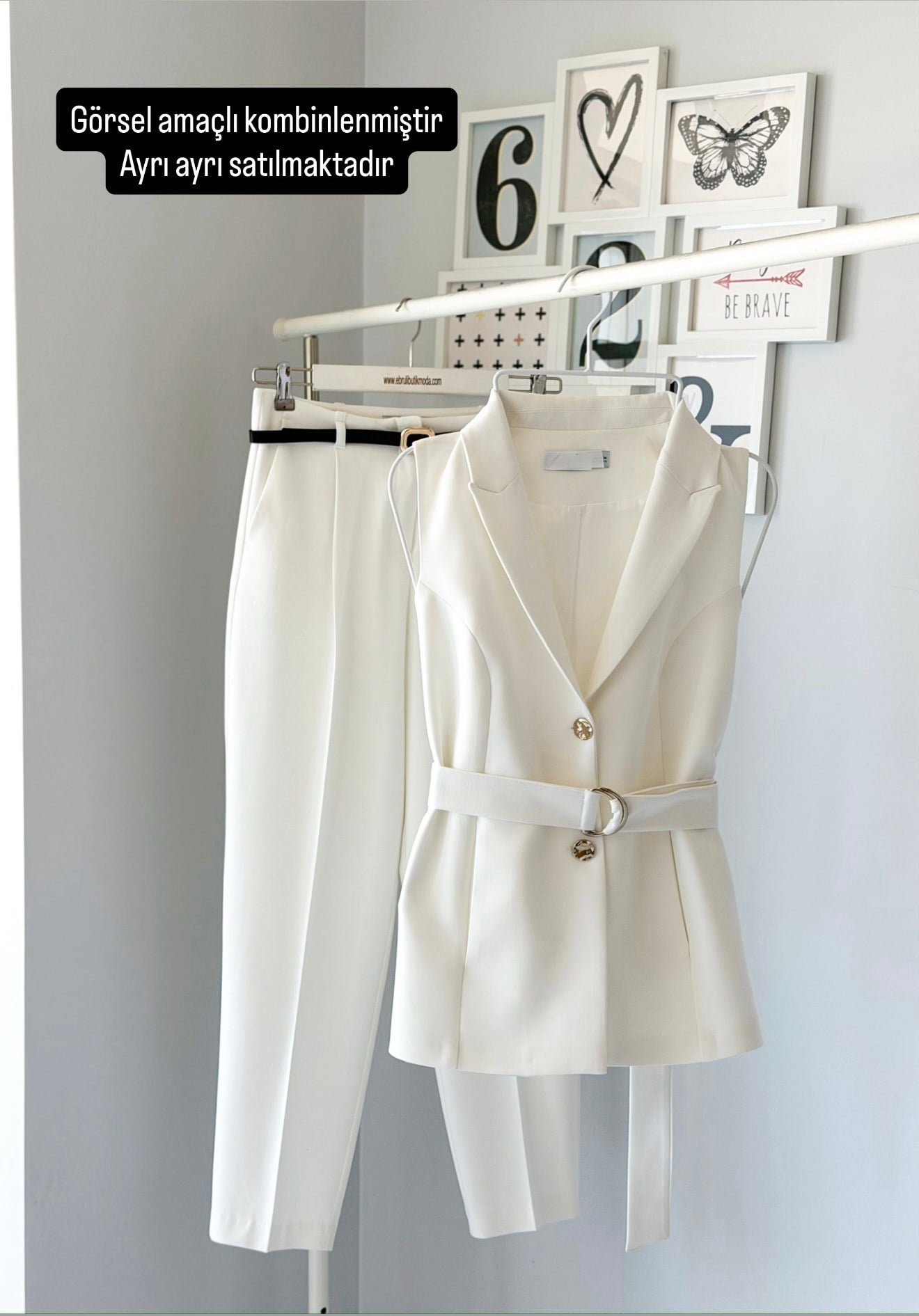 KEMERLİ BEYAZ YELEK