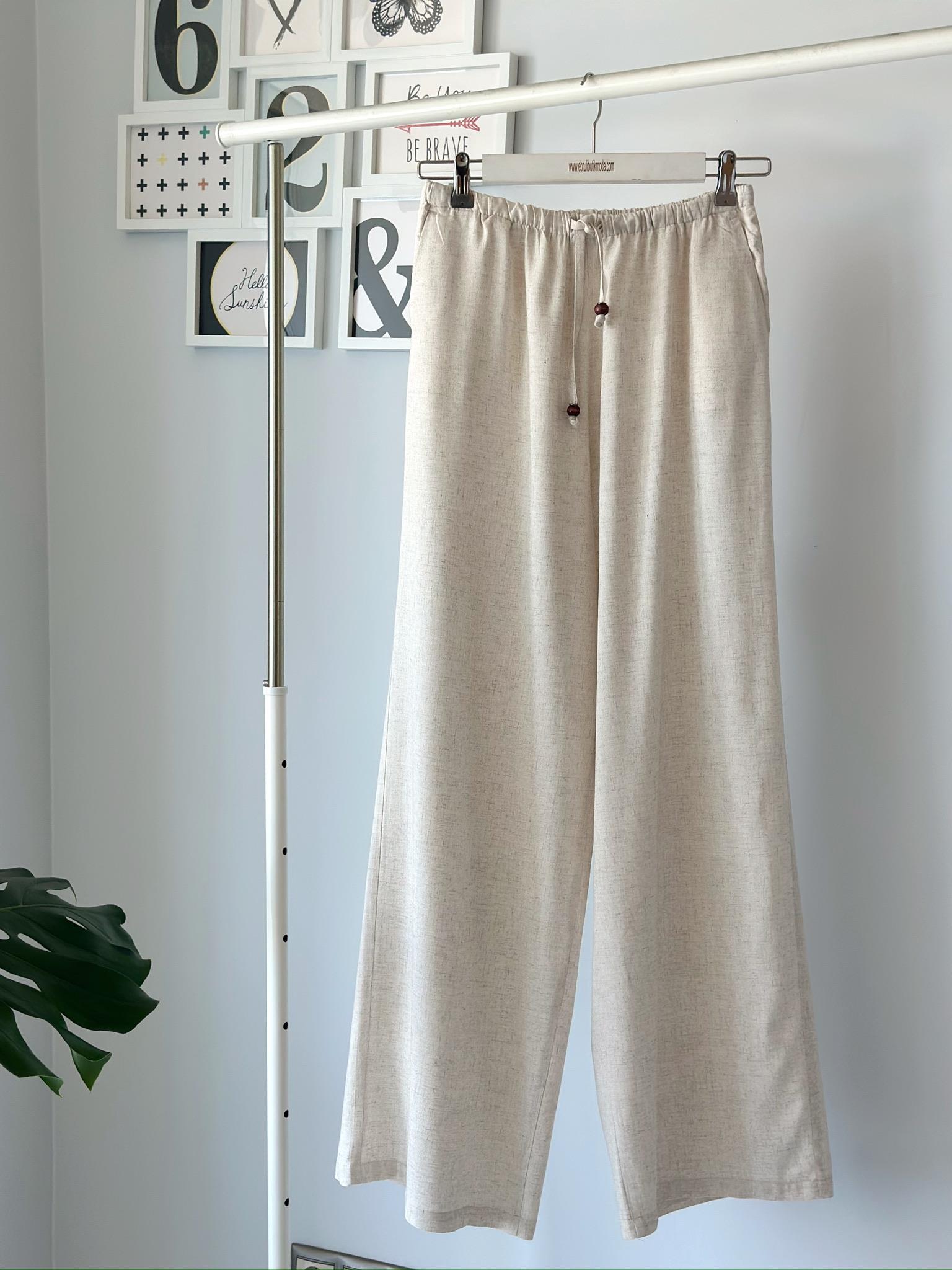 KETEN BELİ LASTİKLİ PANTOLON