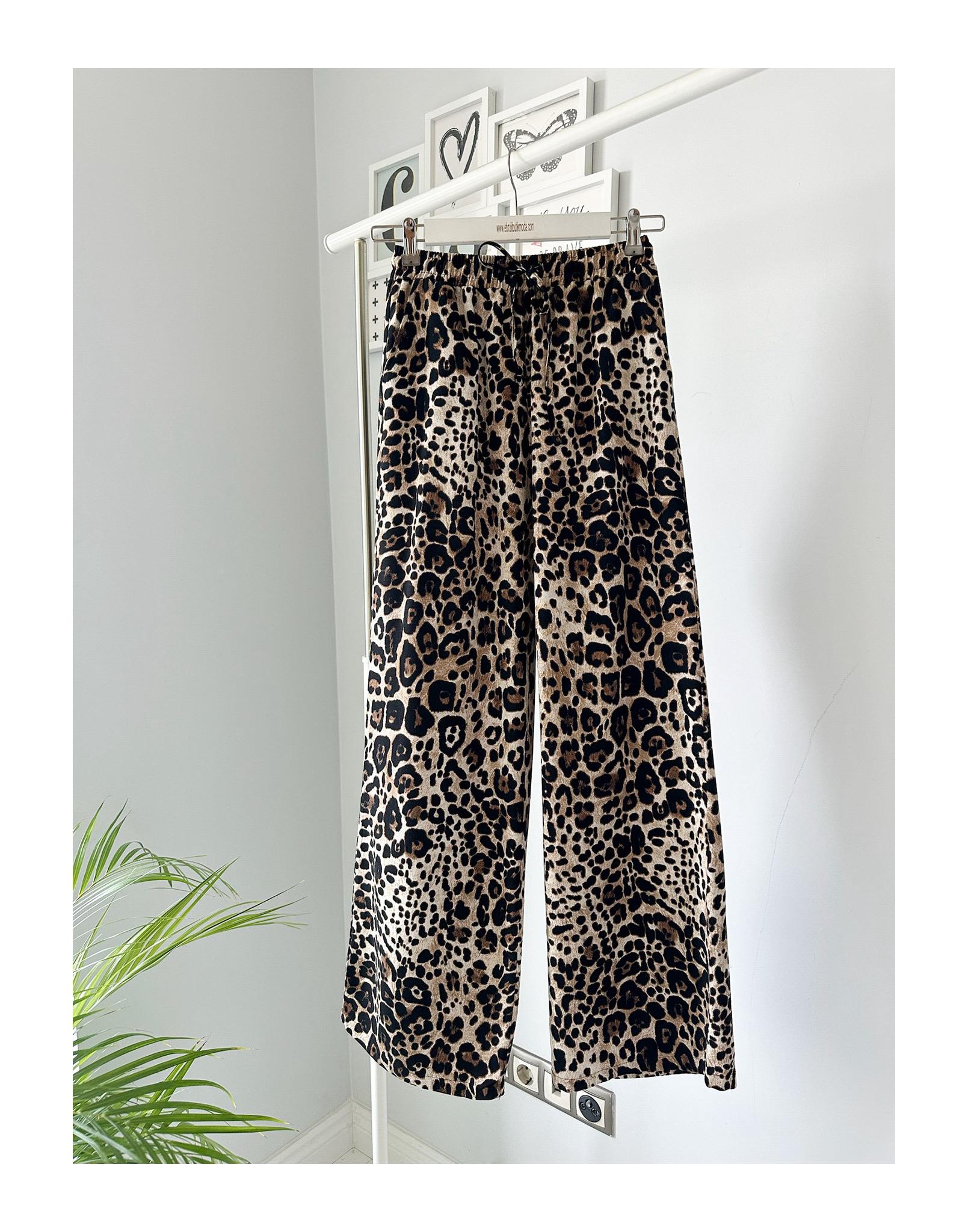 LEOPAR GENİŞ PAÇA PANTOLON