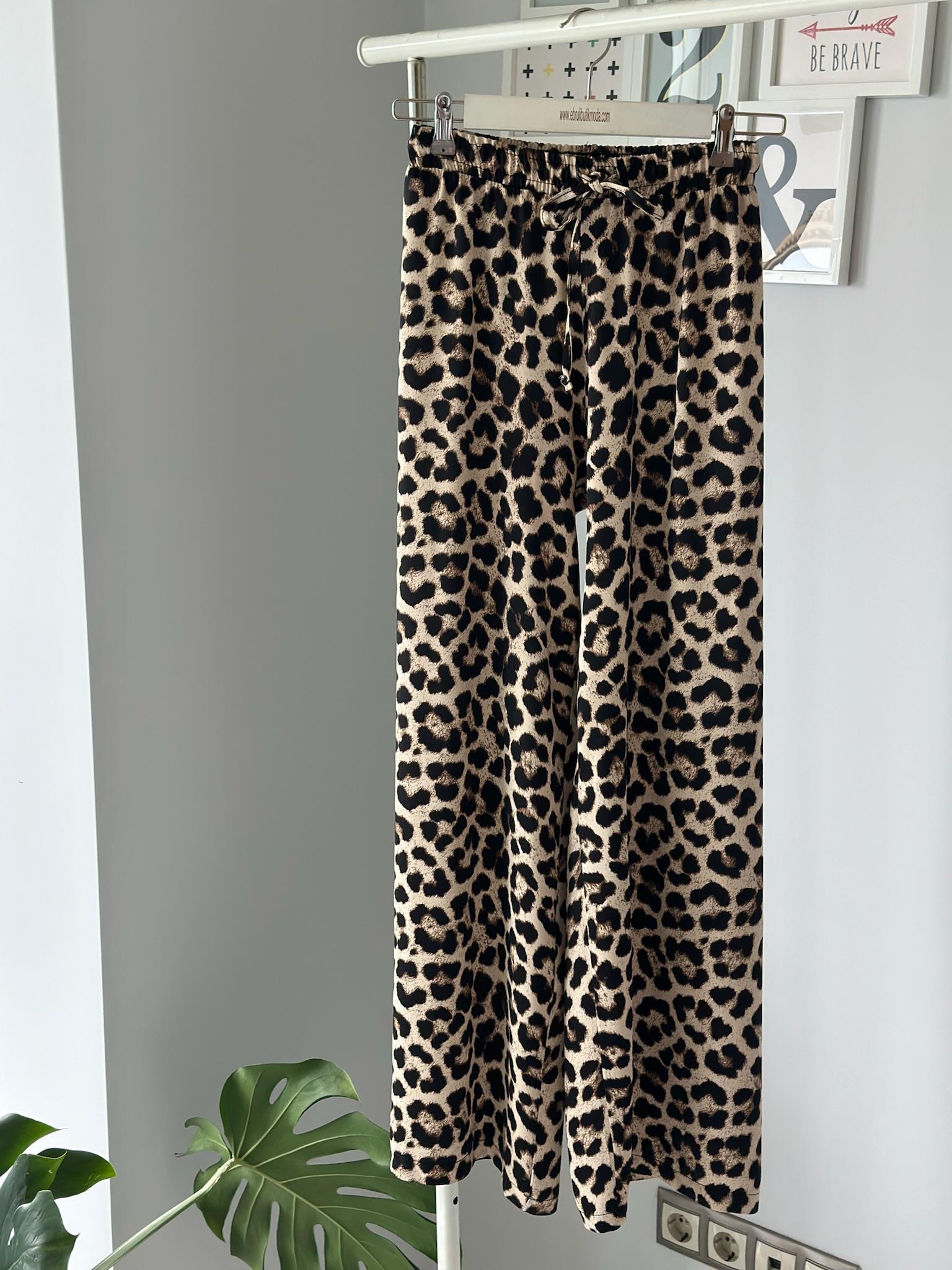 LEOPAR SATEN PANTOLON