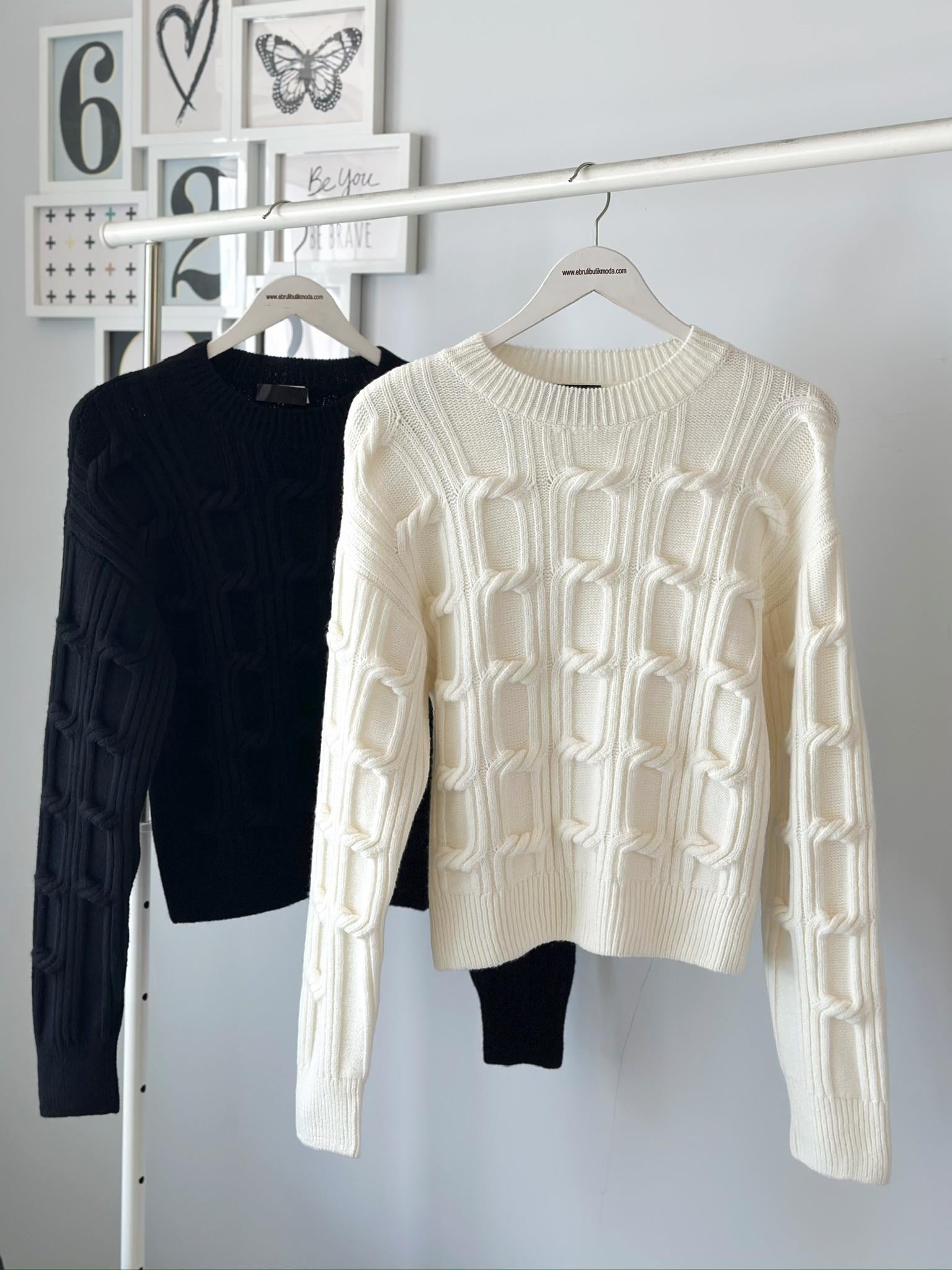 ÖRGÜ DETAYLI PREMIUM KAZAK