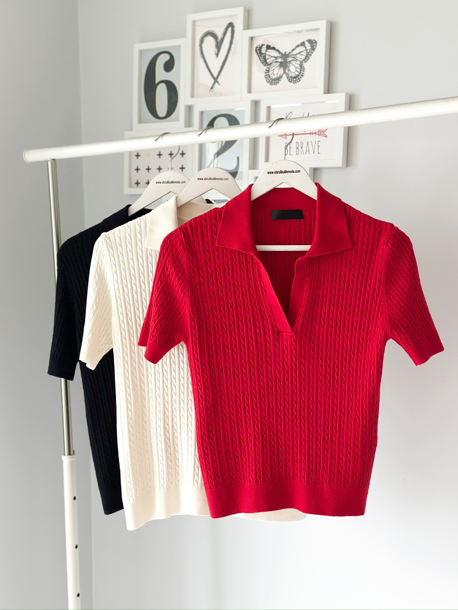 SAÇ ÖRGÜ POLO YAKA TRİKO