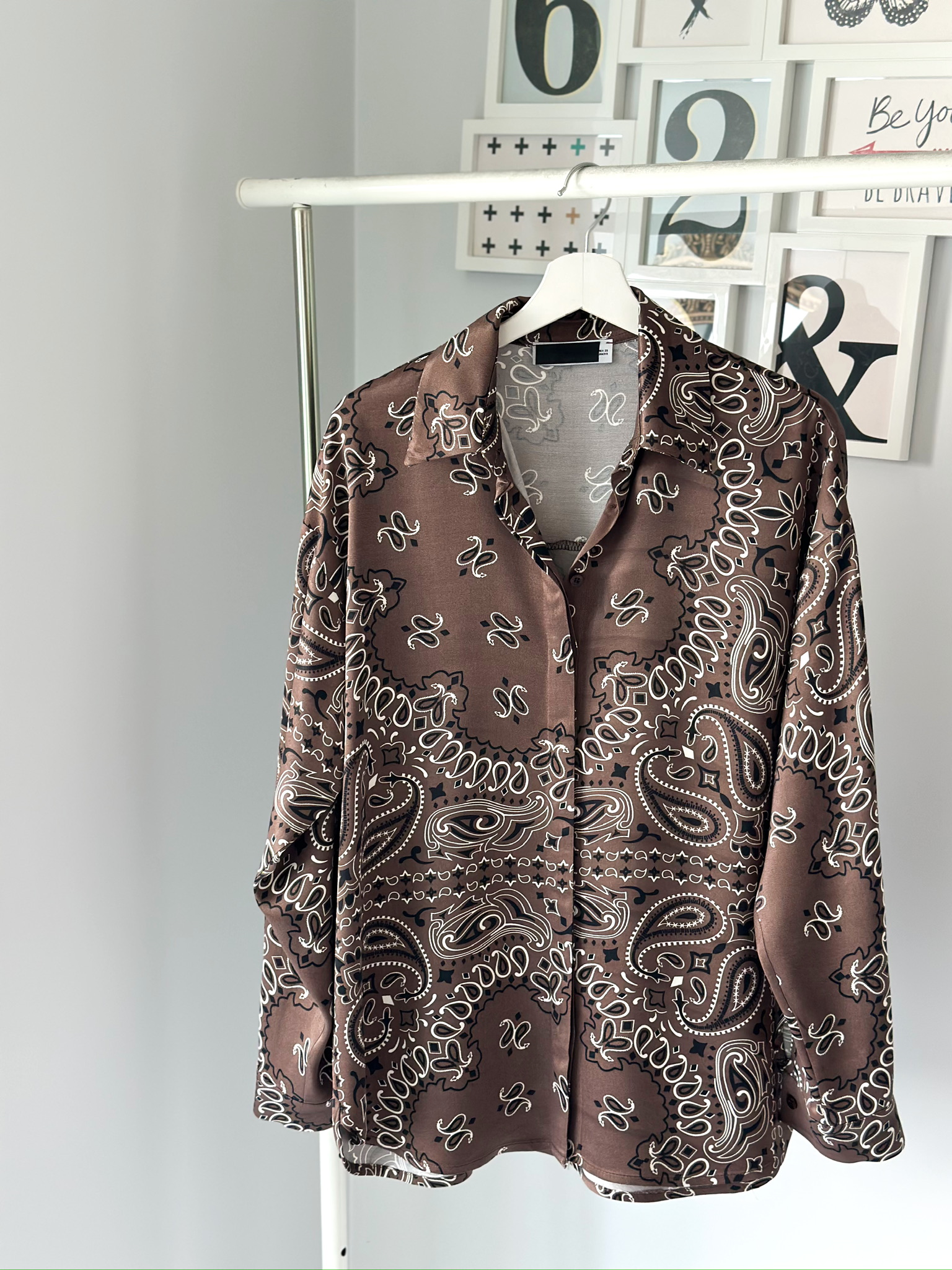 ŞAL DESEN SATEN GÖMLEK