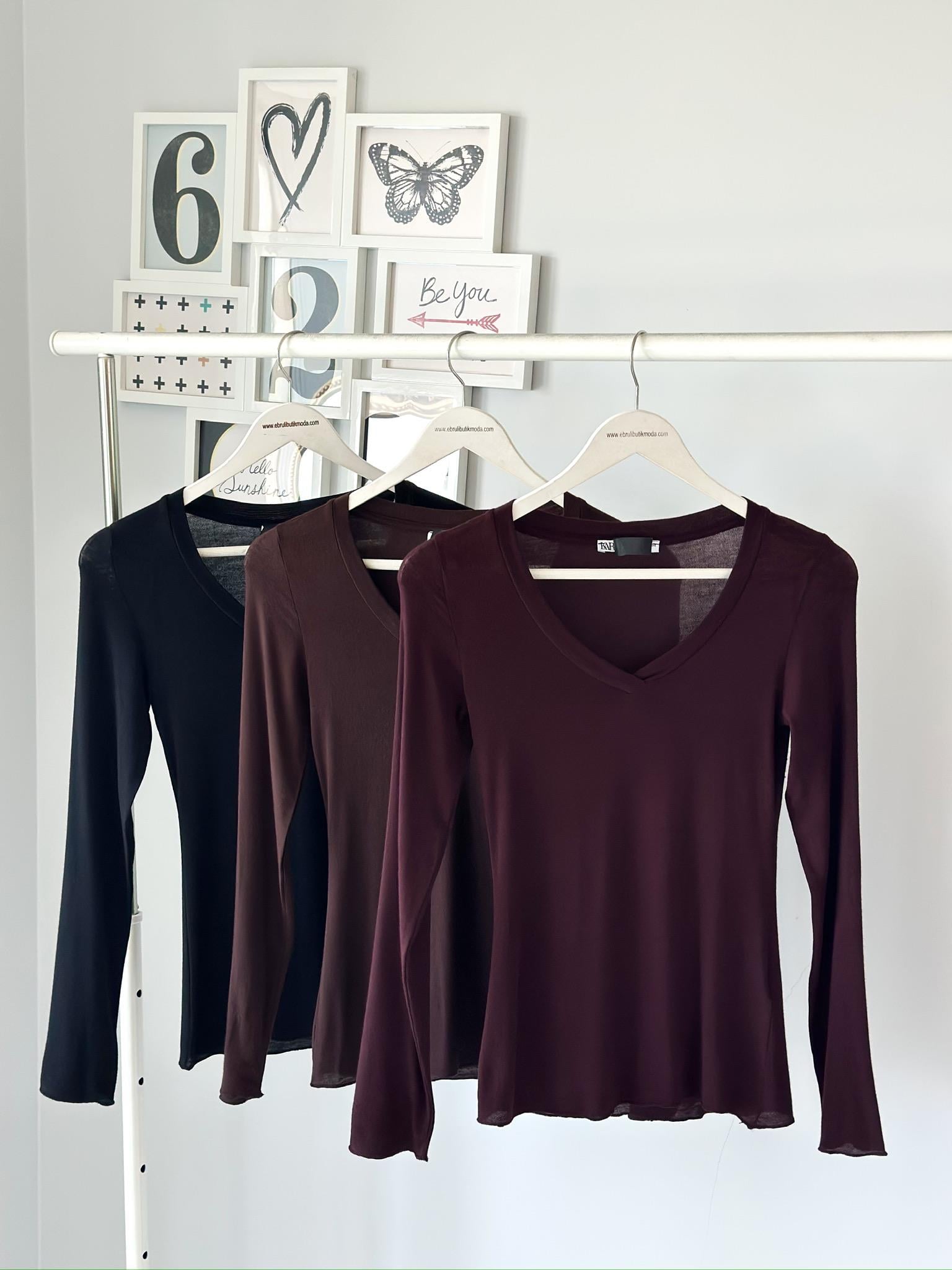 V MODAL TRANSPARAN BLUZ