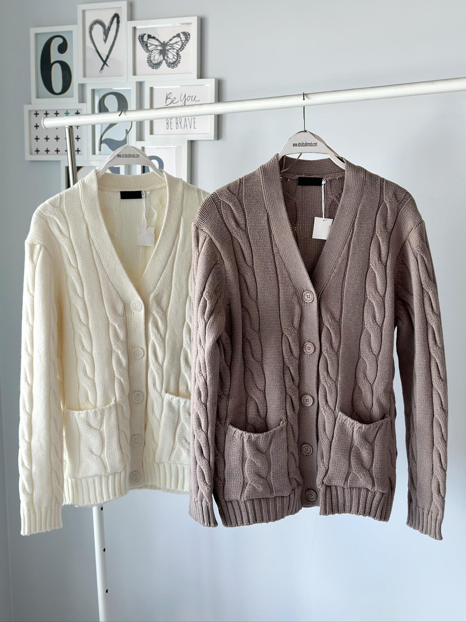 V YAKA SAÇ ÖRGÜ HIRKA