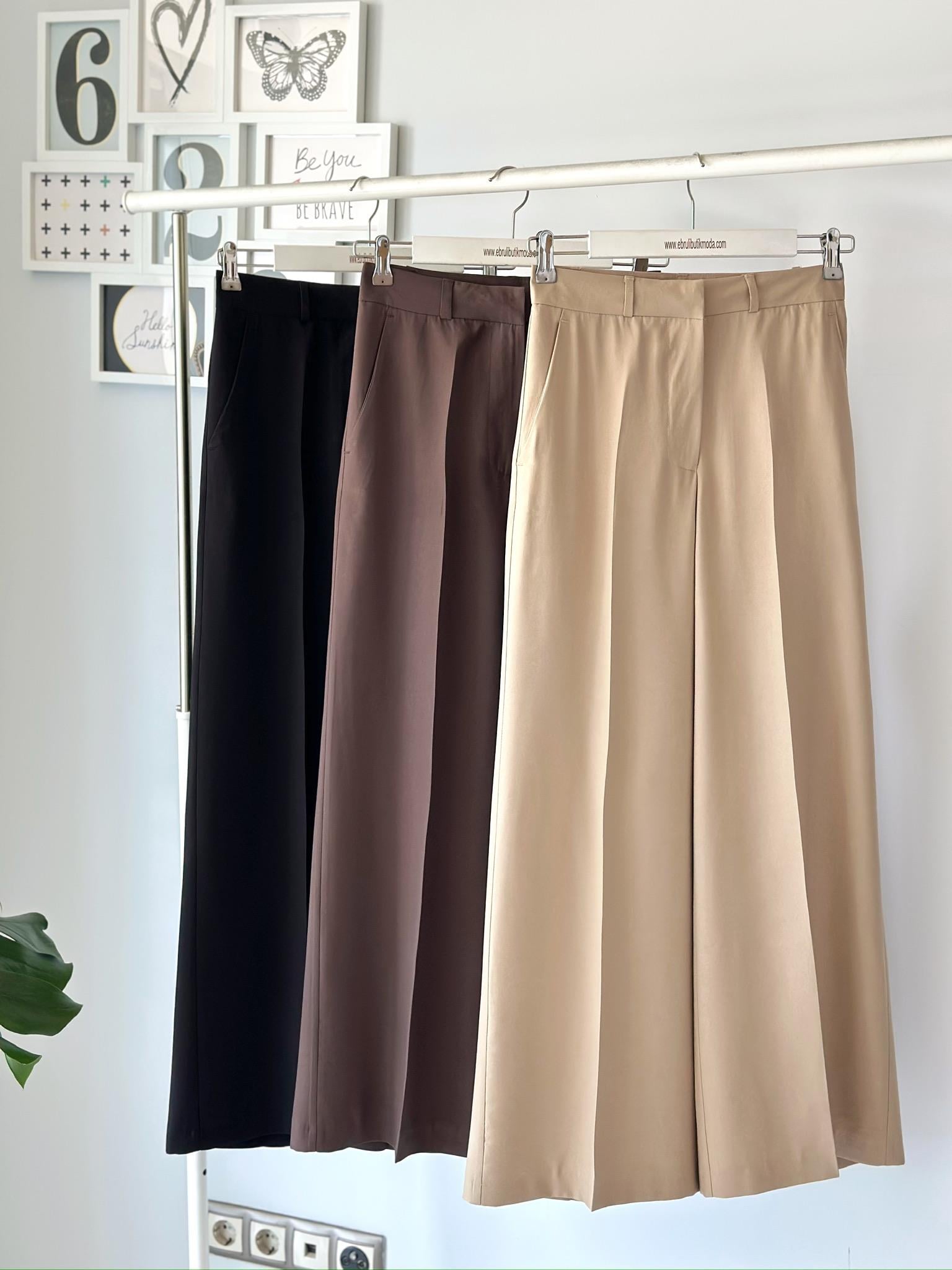 YANLARI CEPLİ PALAZZO PANTOLON