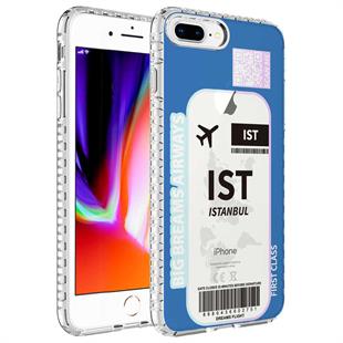 Apple iPhone 8 Plus Kılıf Airbag Kenarlı Renkli Desenli Silikon Zore Elegans Kapak