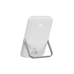 Wiwu Wi-P009 LED Ekranlı Standlı Kablosuz Şarj Özellikli Taşınabilir Powerbank 10000mAh 20W