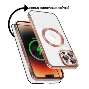 iPhone 11 Pro Magsafe Şarj Özellikli Lens Korumalı Kılıf Ekran Koruyucu Hediyeli Setro