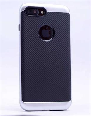 Apple iPhone 7 Plus Kılıf Zore Karbon Mono Silikon