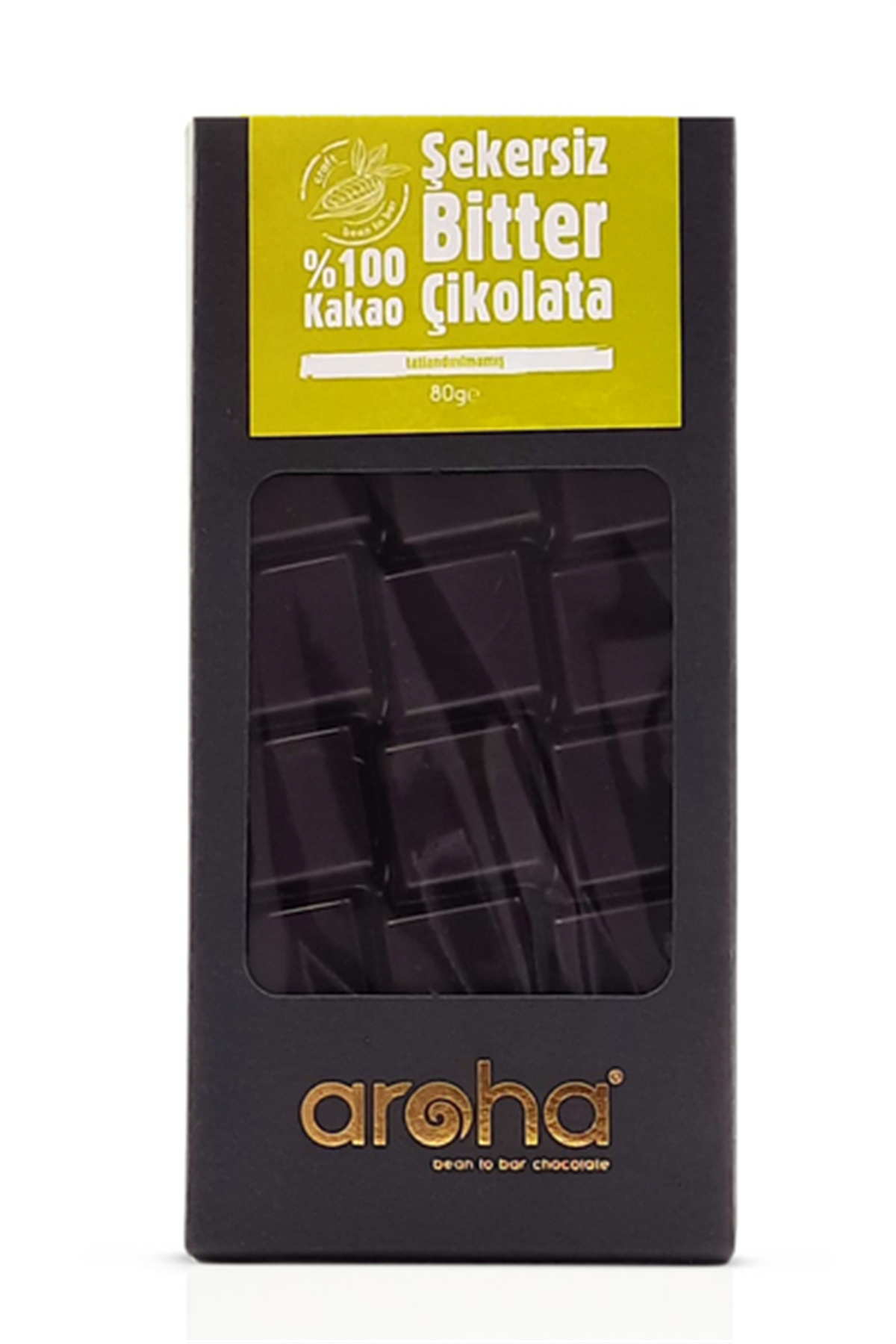 Aroha Simsiyah Çikolata - %100 Kakao