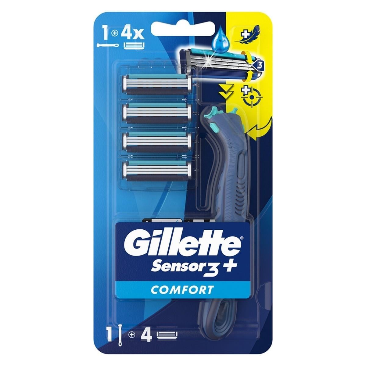 GİLLETTE SENSOR 3 PLUS MAKİNE+4 BIÇAK