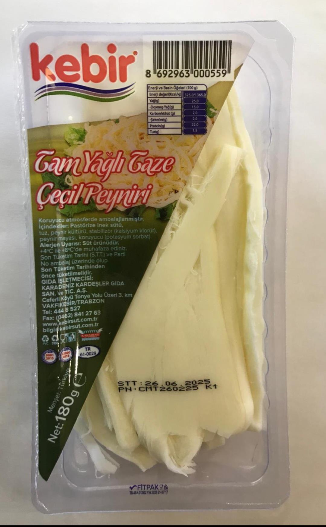 KEBİR ÇEÇİL PEYNİR 180 GR