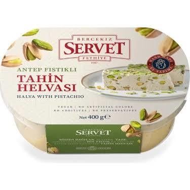 SERVET ŞEKERSİZ HELVA FISTIKLI 400GR