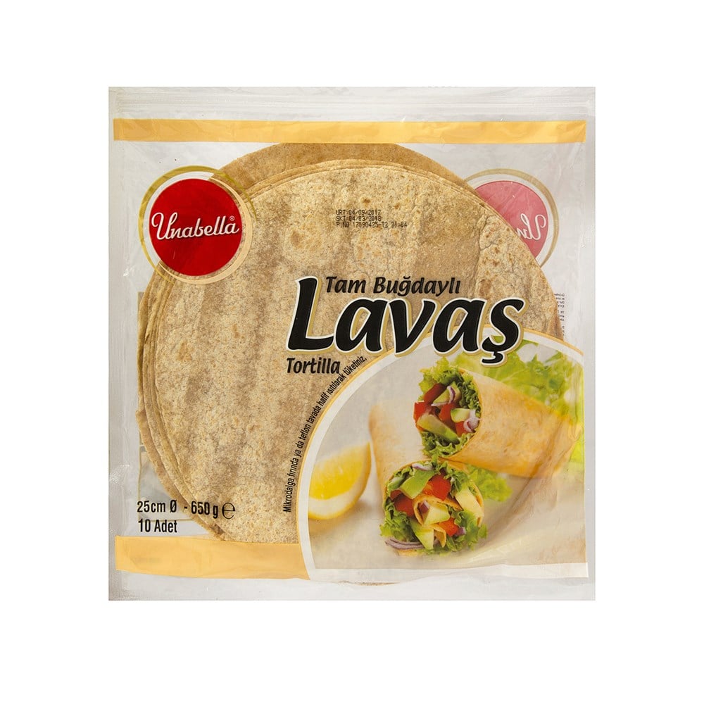 UNELİ TORTİLLA LAVAŞ TAM BUĞDAY 25CM