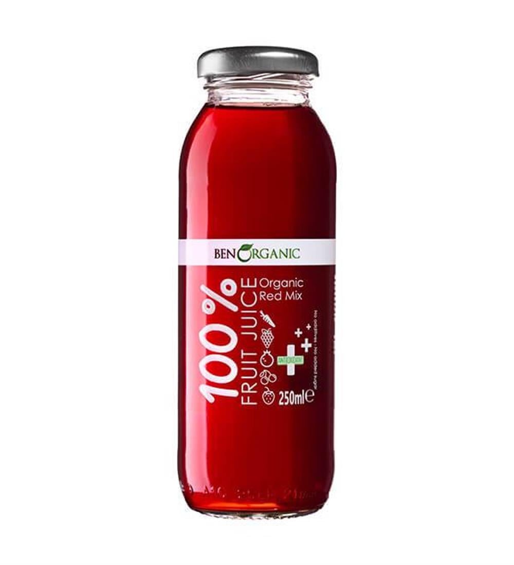 BEN ORG.KIRMIZI MEYV.SUYU CAM 250ML