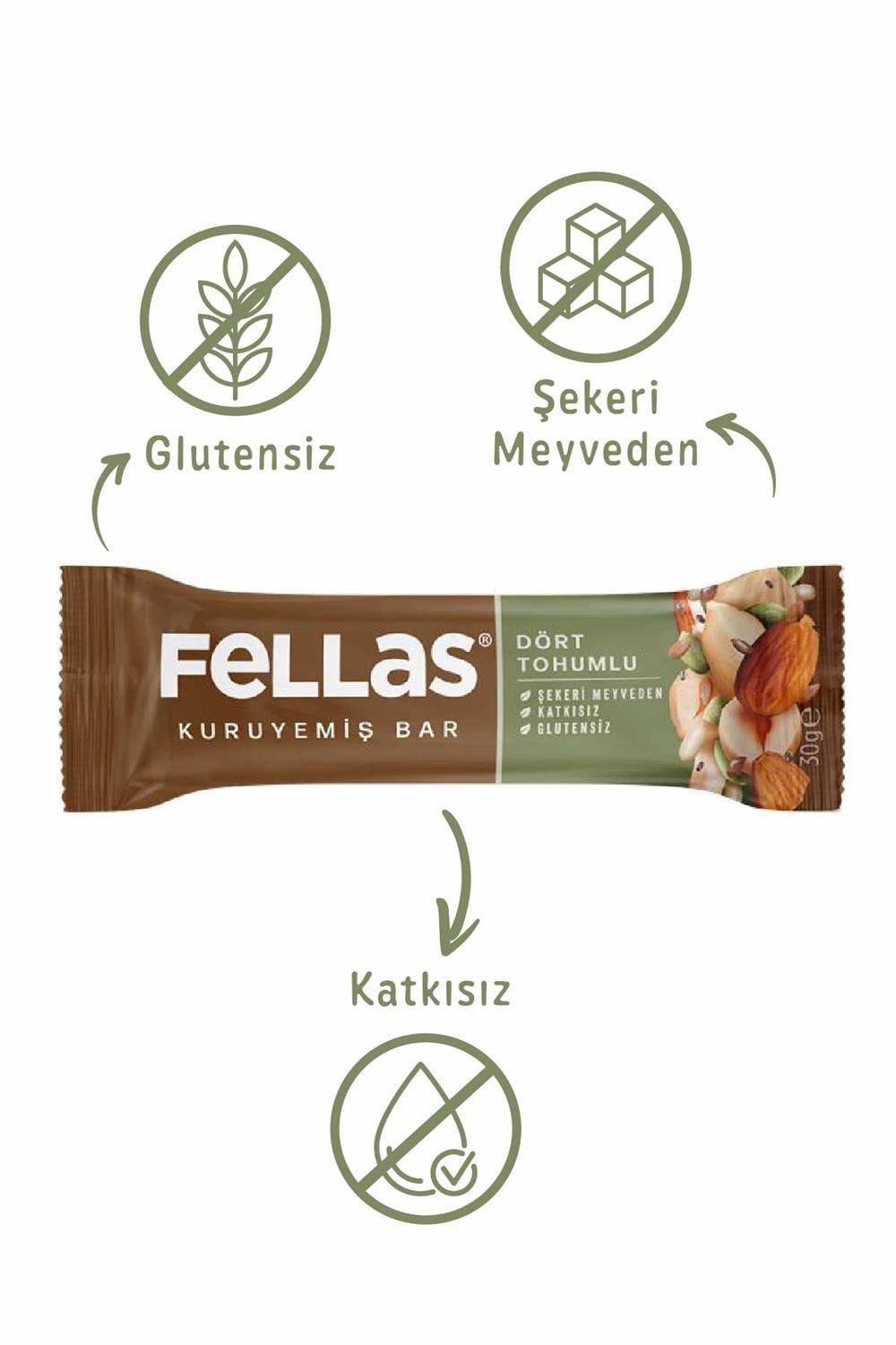 FELLAS 4 TOHUMLU KURUYEMİŞLİ BAR 30GR