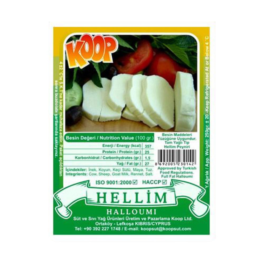 KOOP HELLİM PEYNİR 250GR
