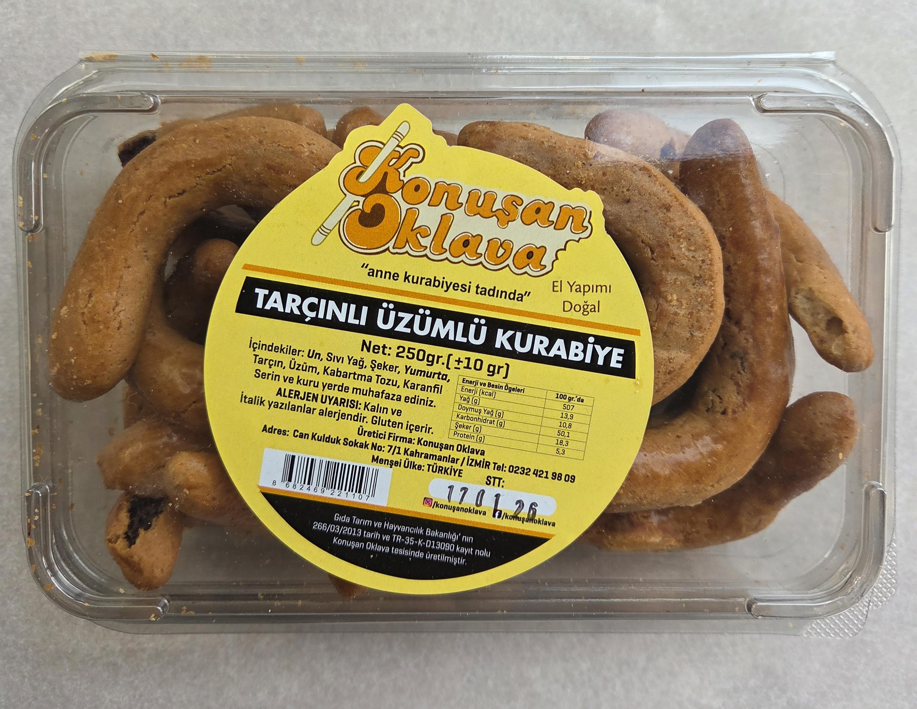 TARÇINLI ÜZÜMLÜ KURABİYE 250GR