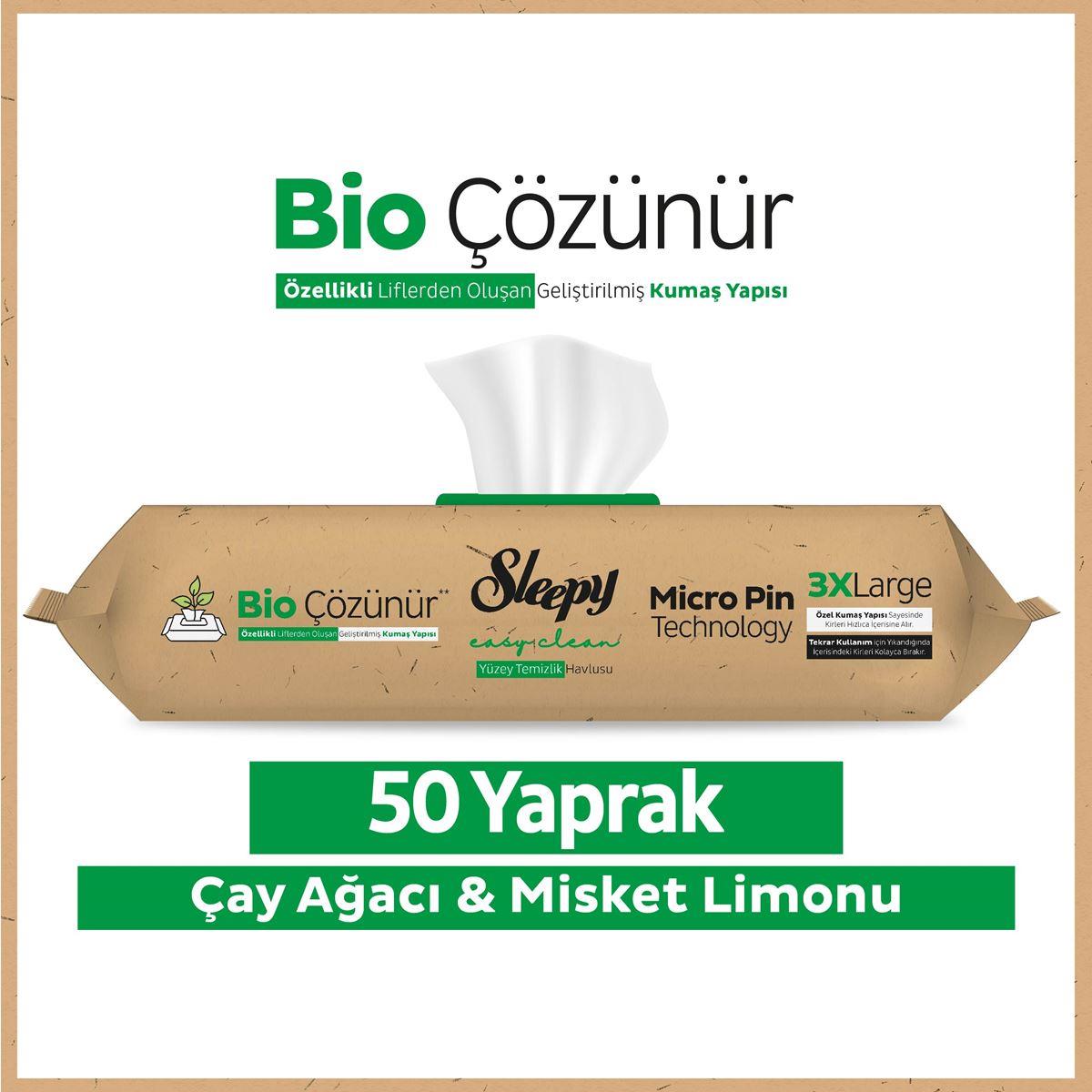 SLEEPY BİO ÇÖZ.YÜZ.TEM.HAV.ÇAYAĞACI -MİSK.LİM.50Lİ