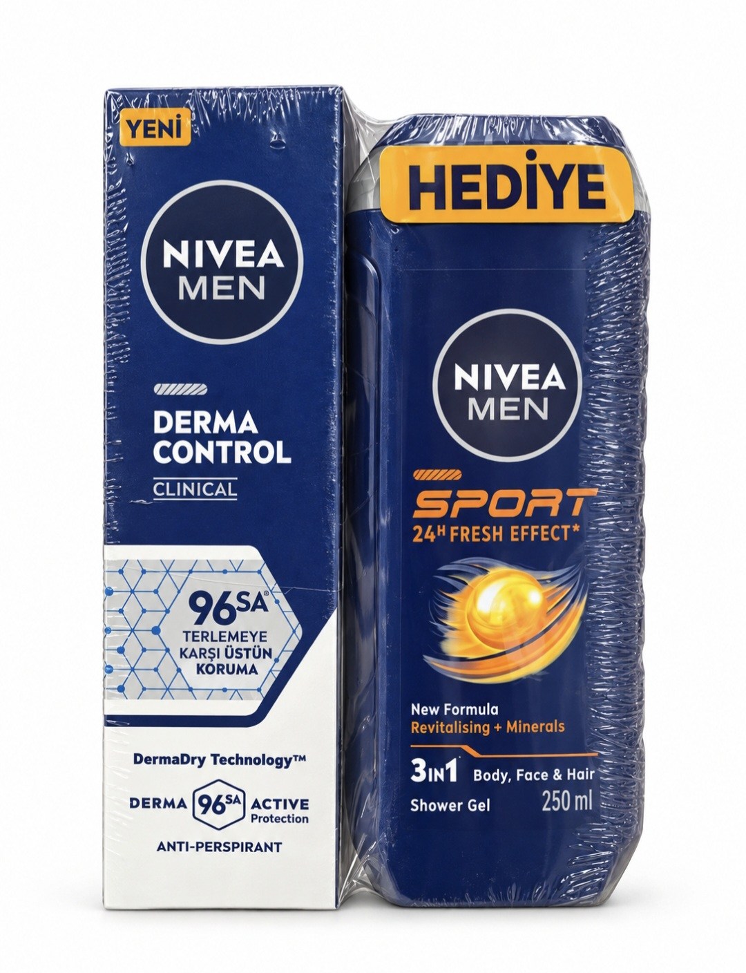 NIVEA MEN DEO.DERMA CONT.CLIN.150ML+ SPORT DUŞ JELİ 250ML