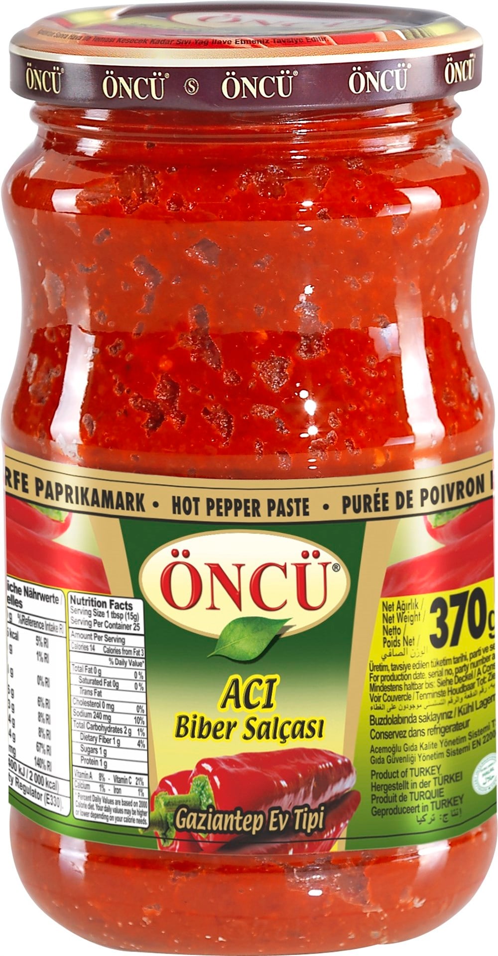 ÖNCÜ ACI BİBER SALÇ.CAM 370GR