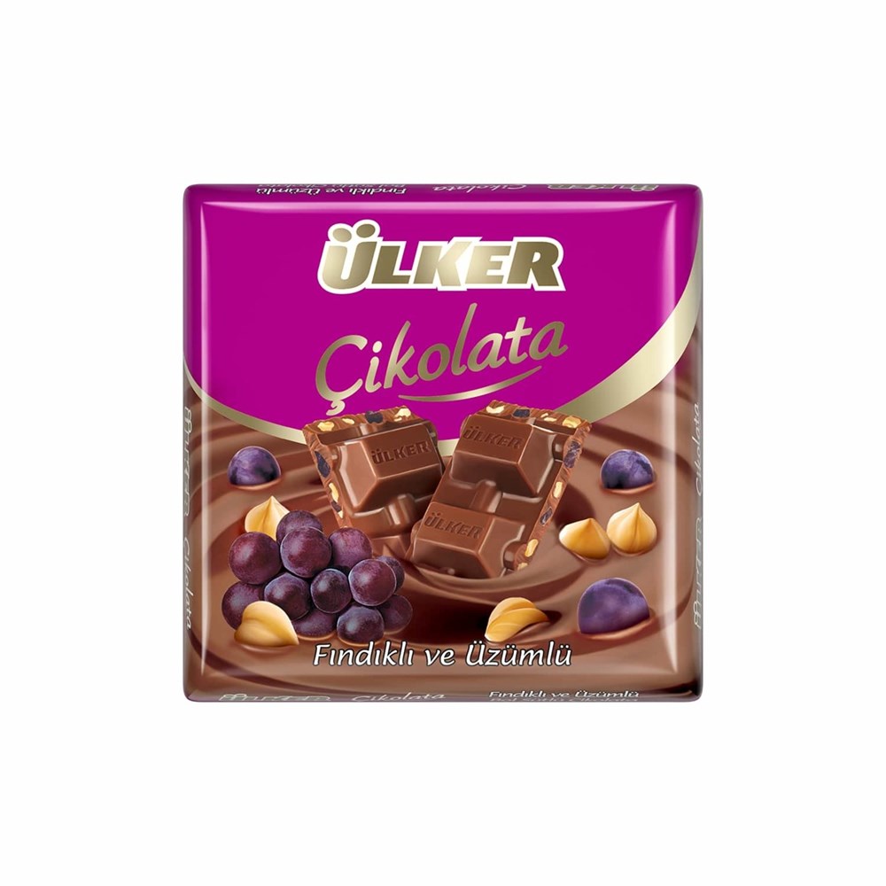 ÜLKER ÇİKL.ÜZÜM-FINDIK 65GR KARE