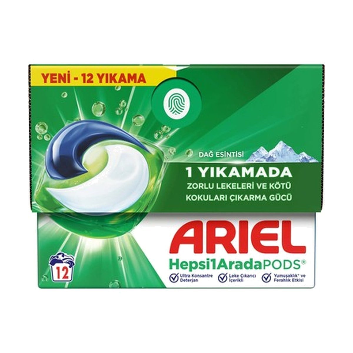 Ariel Pods Çamaşır Makinesi Kapsülü Dağ Esintisi 12 Adet