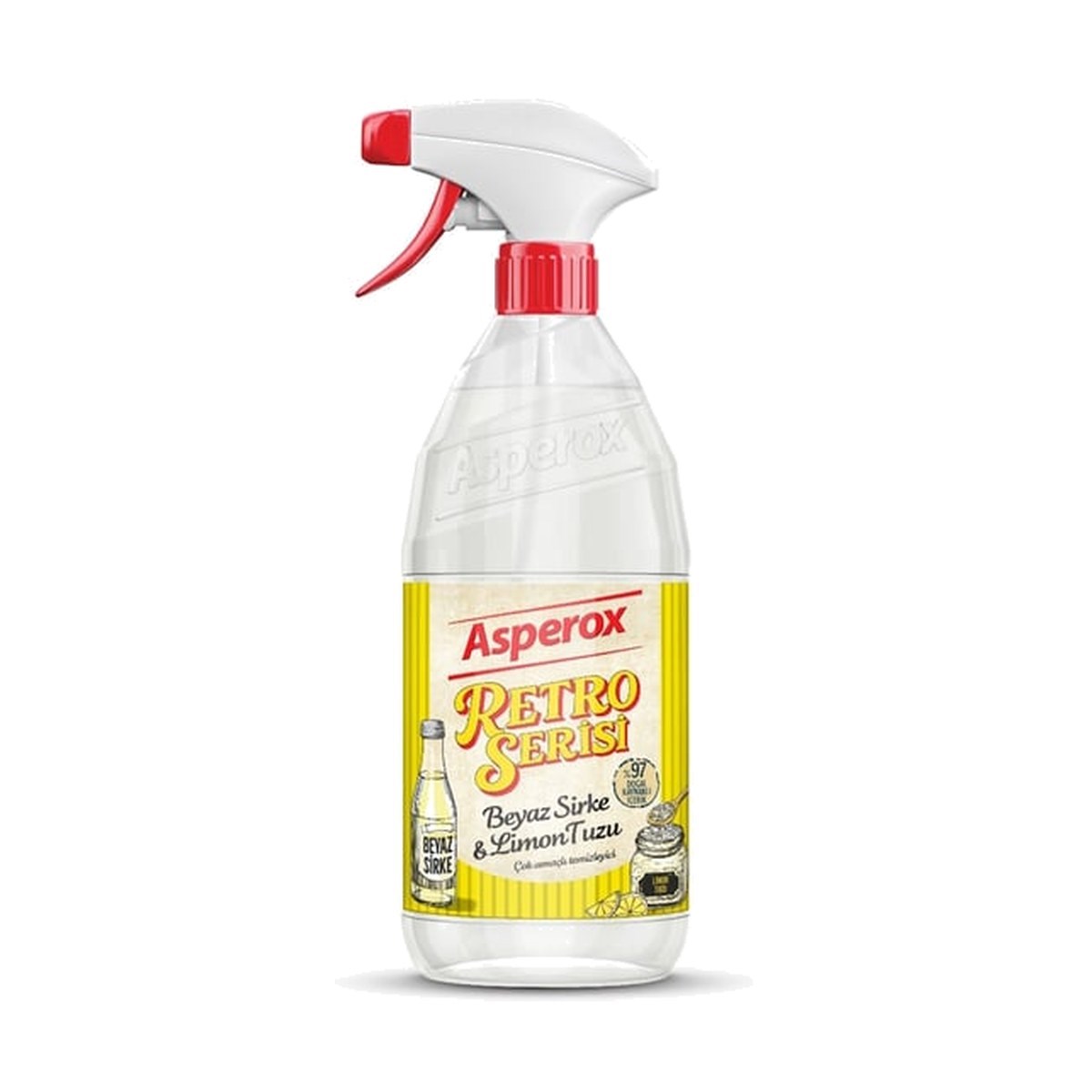 Asperox Retro Serisi Çok Amaçlı Temizleyici Beyaz Sirke ve Limon Tuzu 1000 ML