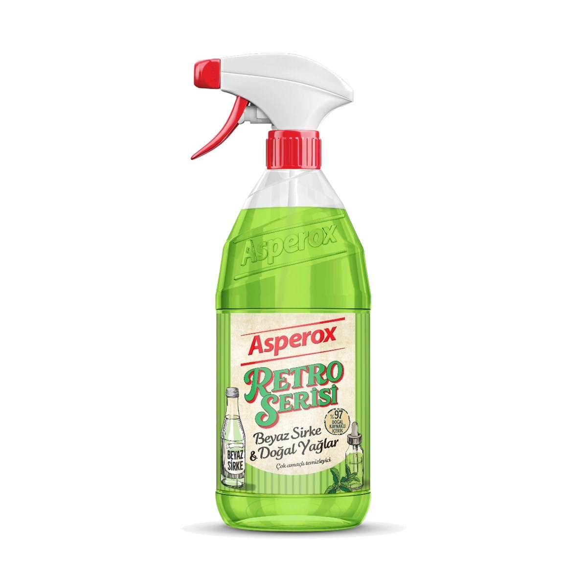 Asperox Retro Serisi Çok Amaçlı Temizleyici Beyaz Sirke ve Doğal Yağlar 1000 ML
