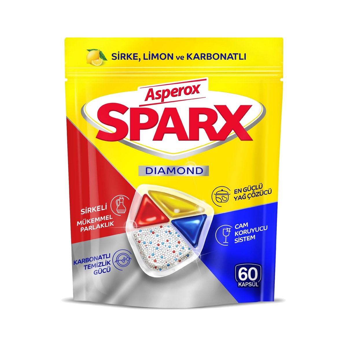 Asperox Sparx Diamond Bulaşık Kapsülü 60 Kapsül