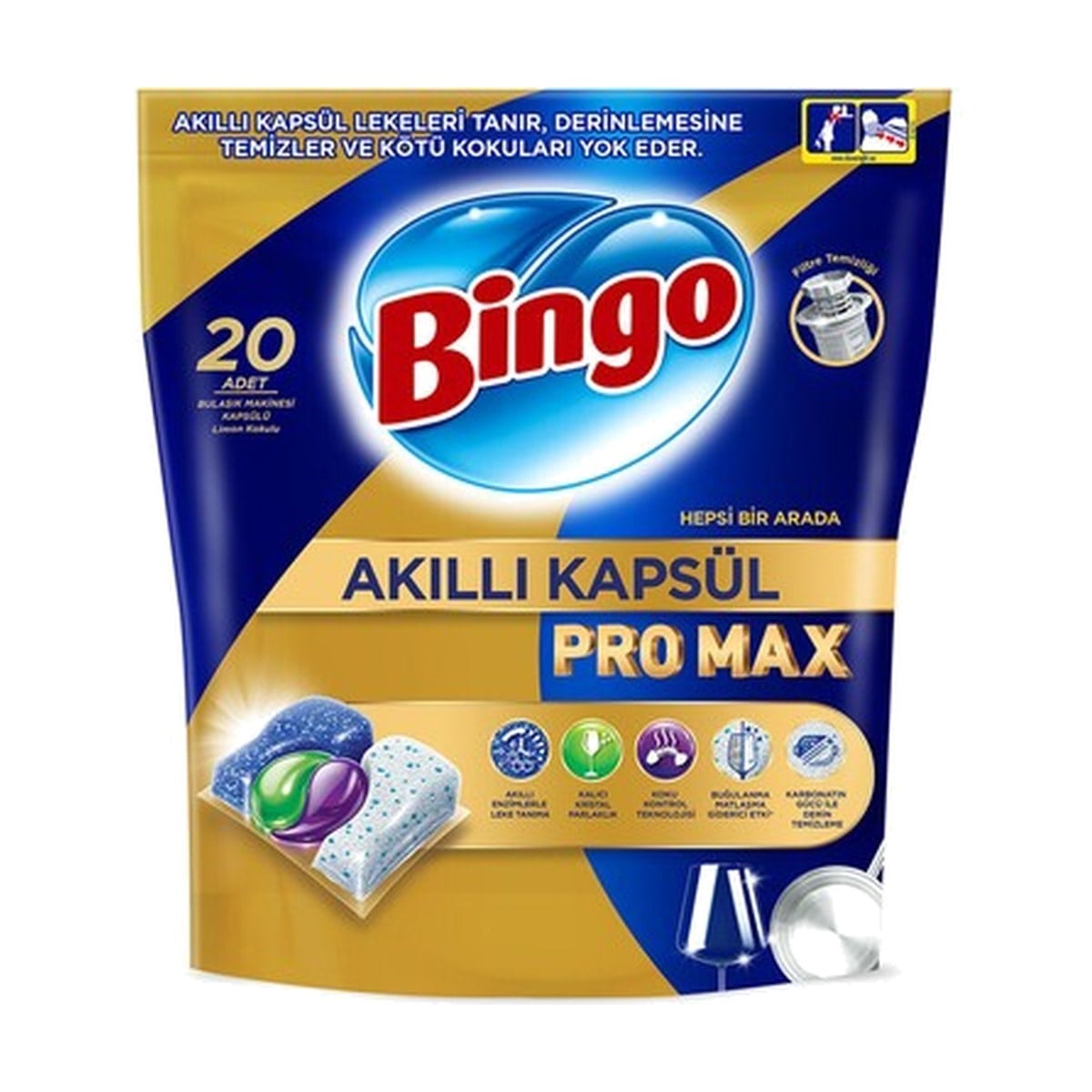 Bingo Pro Max Akıllı Bulaşık Kapsülü 20 Kapsül