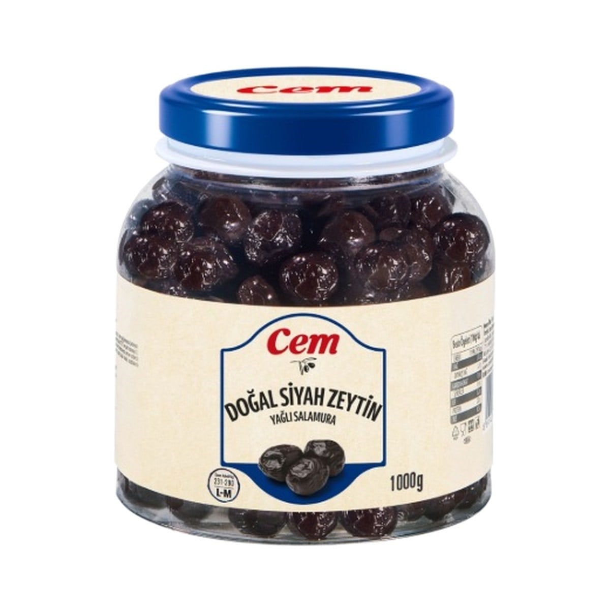 Cem Doğal Yağli Siyah Zeytin 1000 GR