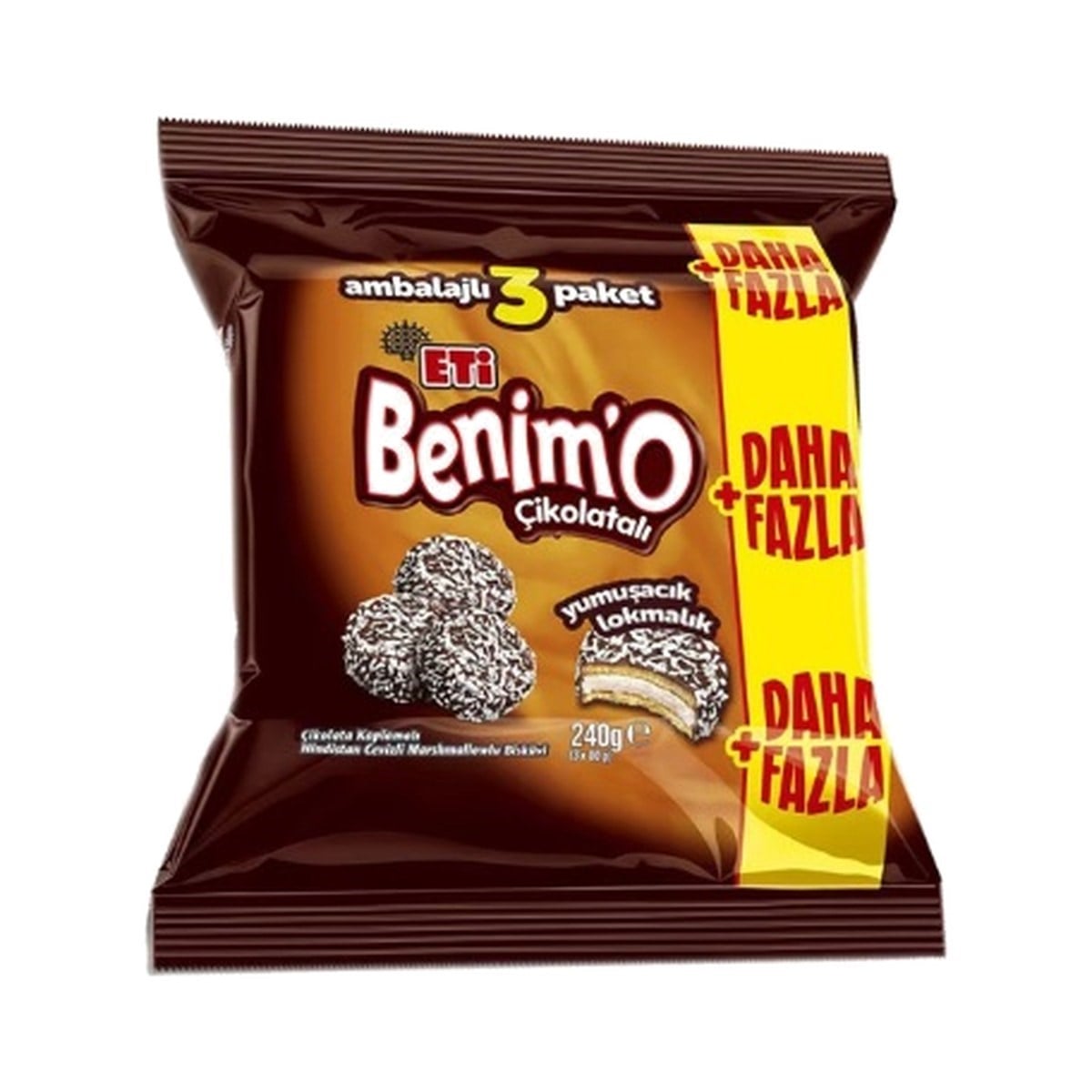 Eti Benimo Lokmalık Çikolata Kaplamalı Bisküvi 3X80 GR