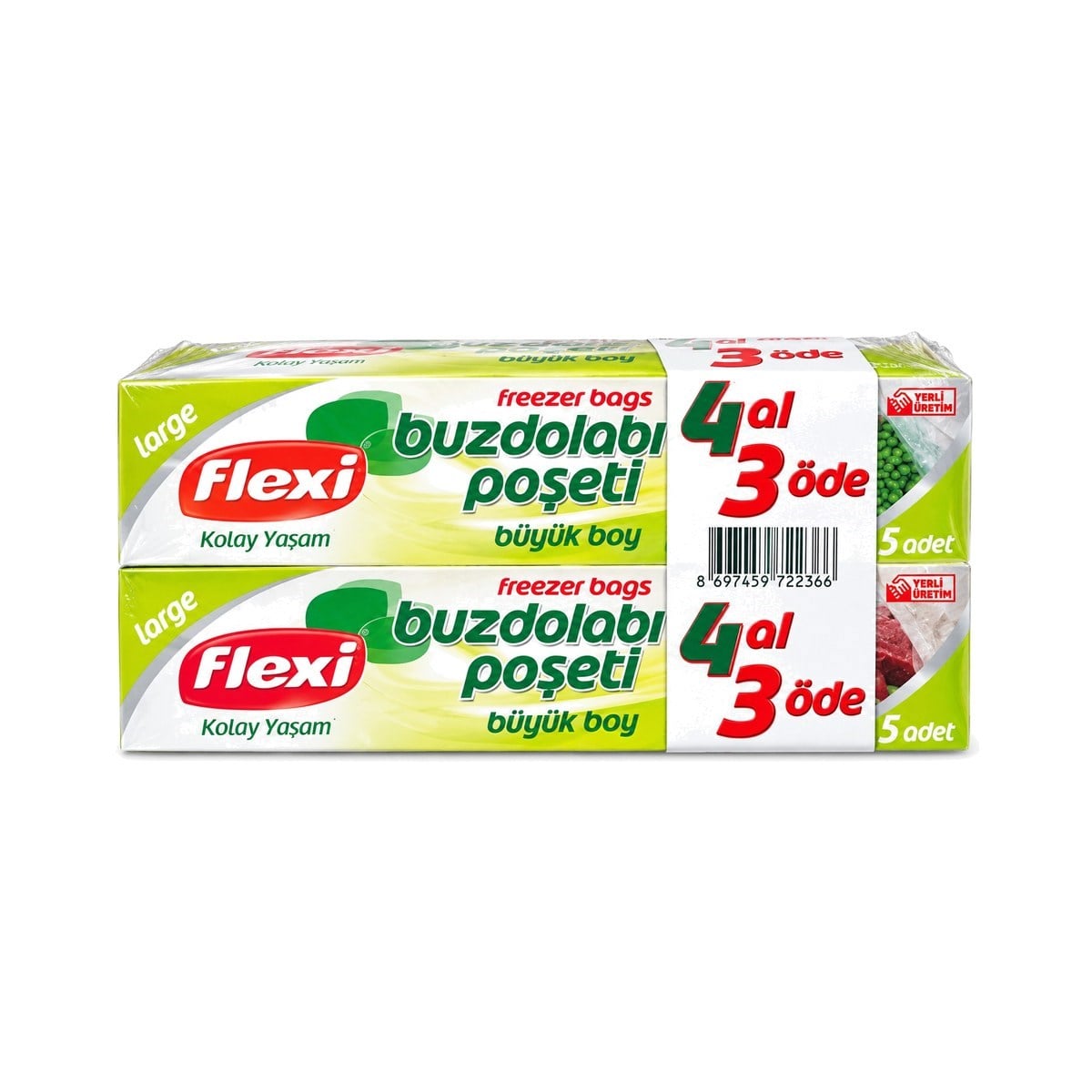 Flexi Buzdolabı Poşeti Büyük Boy 4 Al 3 Öde 4x15 ADET