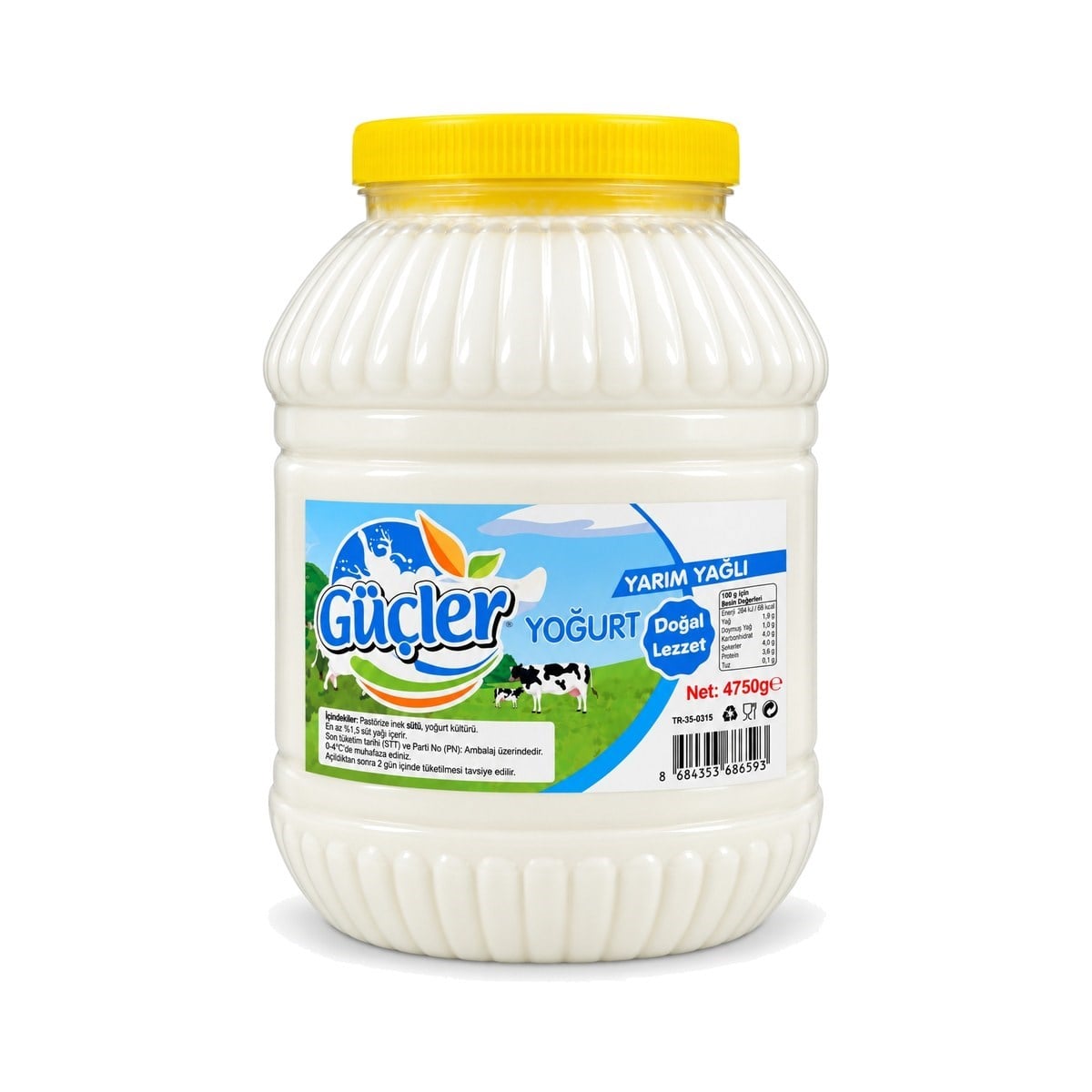 Güçler Kekik Yöresi Yarım Yağlı İnek Yoğurdu 4750 GR
